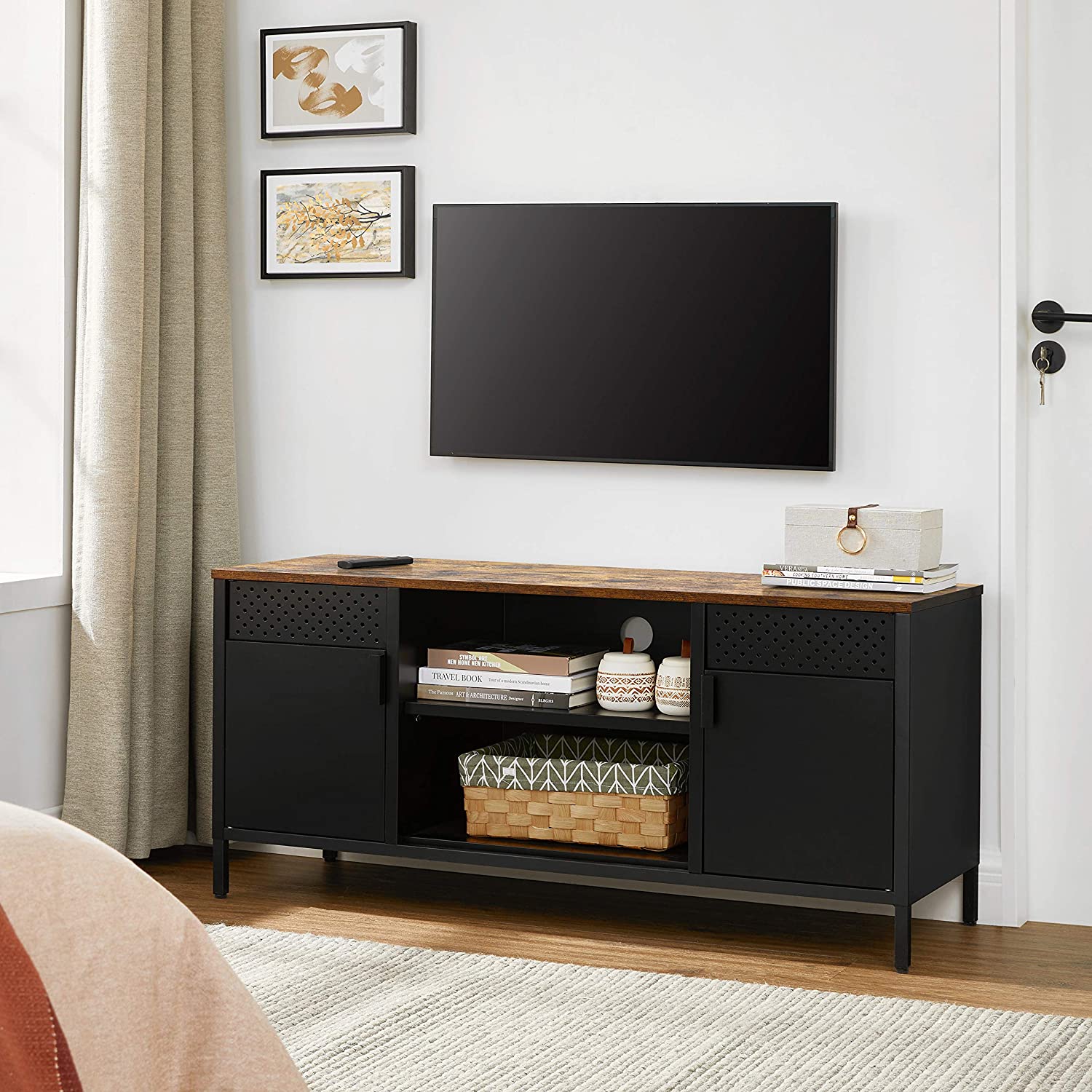 Stilvoller TV-Schrank mit Stauraum und Vintage-Design – TV-Schrank