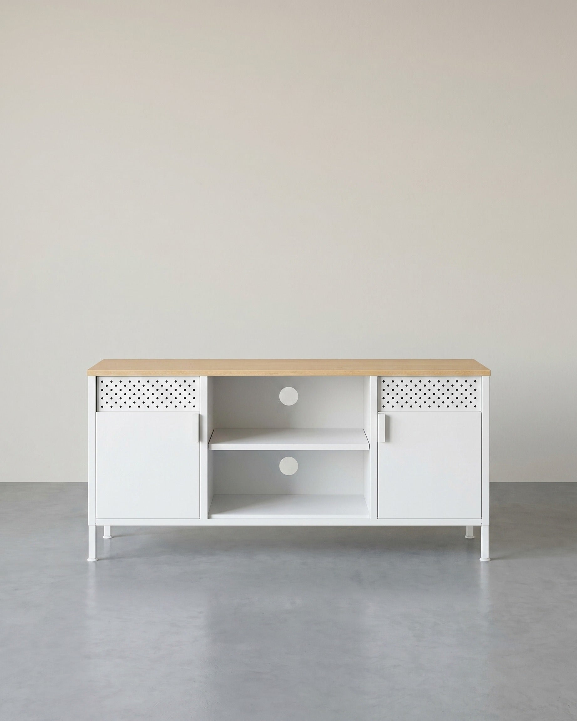 Stilvoller TV-Schrank mit Stauraum und Vintage-Design – TV-Schrank – Weiß