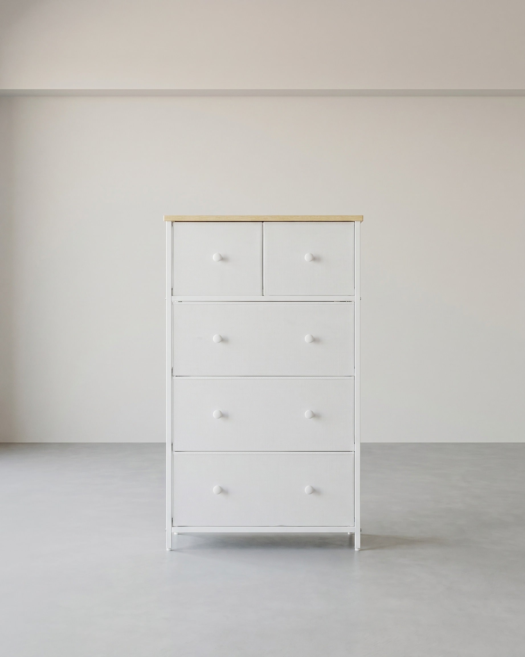 Sideboard - 5 Stoffschubladen - Stahlrahmen - Für Schlafzimmer Oder Flur