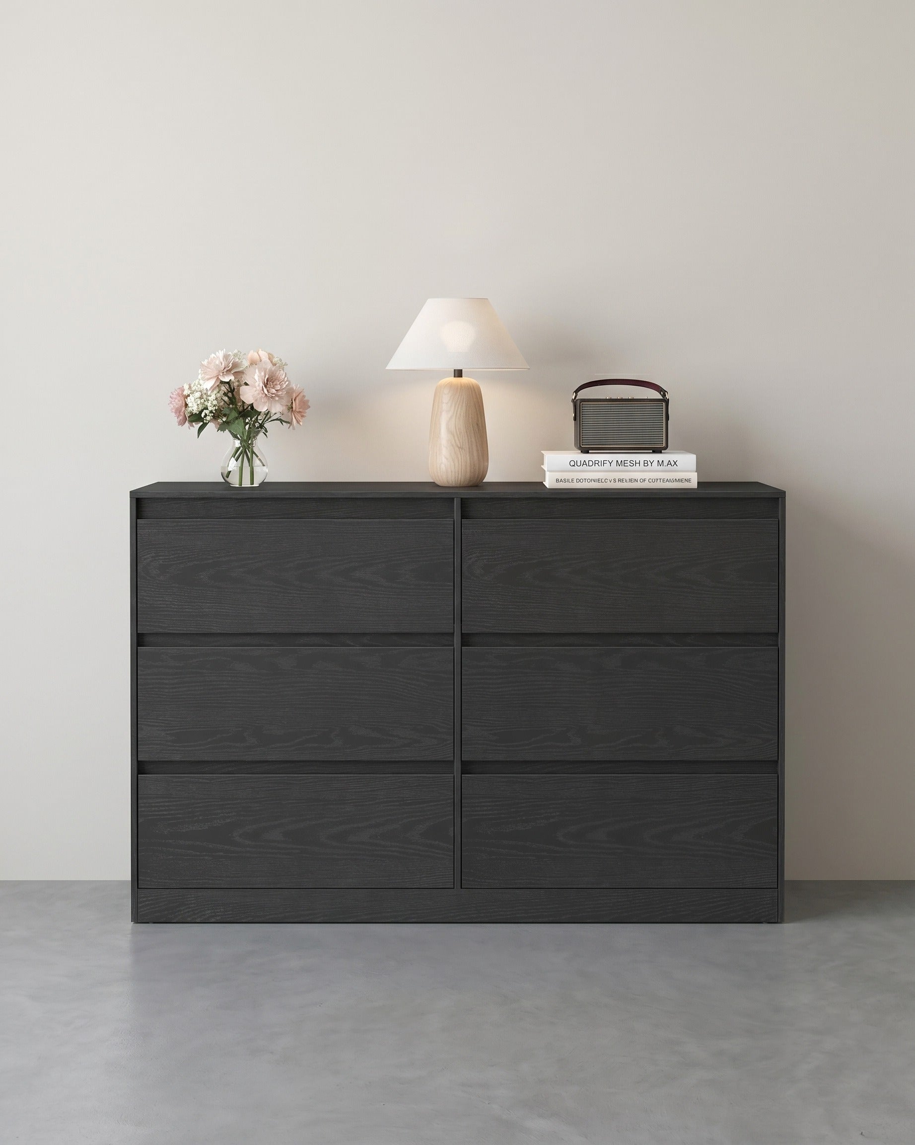 Moderne Kommode – 6 Schubladen – Anrichte – KAILYN-Kollektion – Schwarz