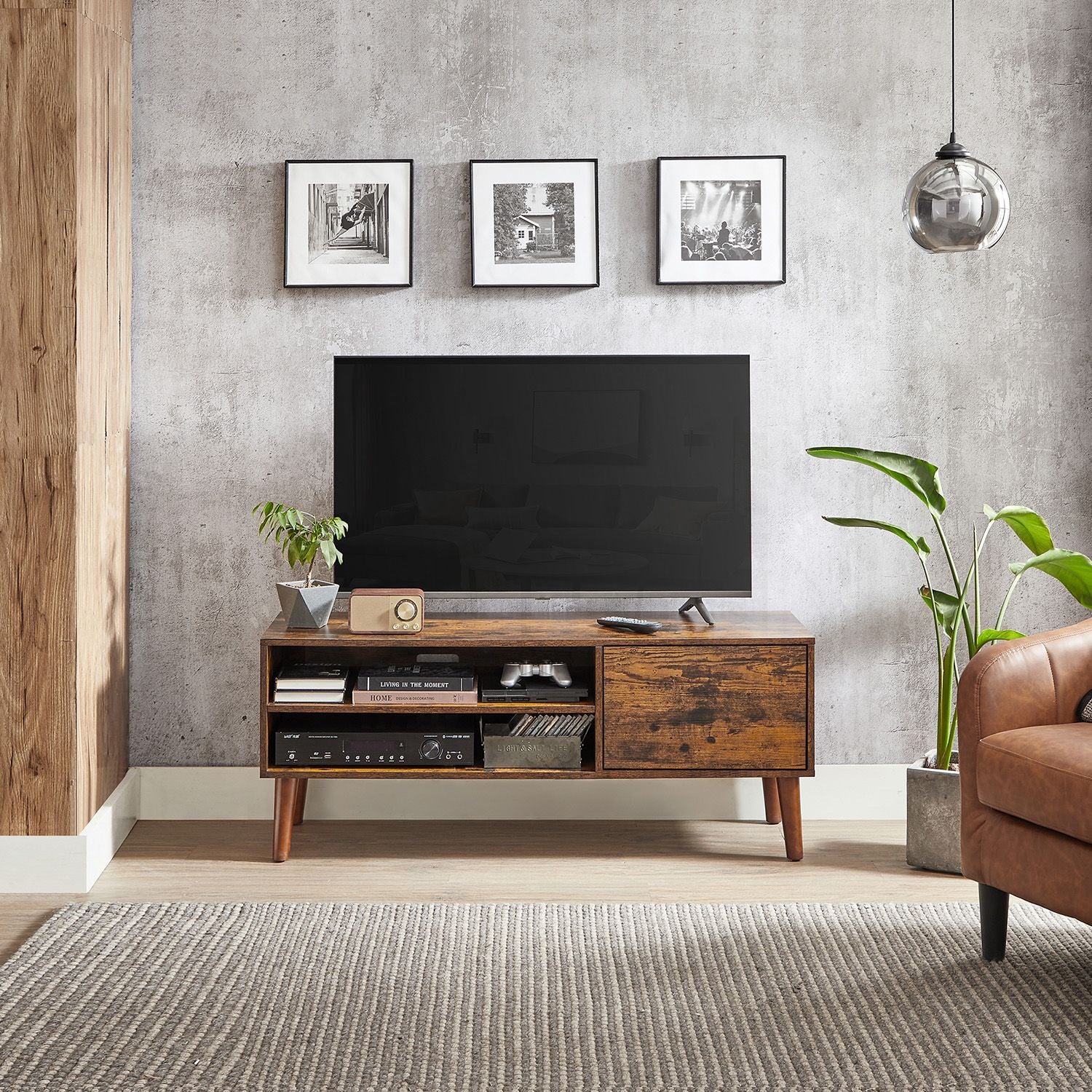 TV-Möbel – 1 Tür – 40 x 120 x 49 cm – Skandinavisch – für TVs bis 55 Zoll