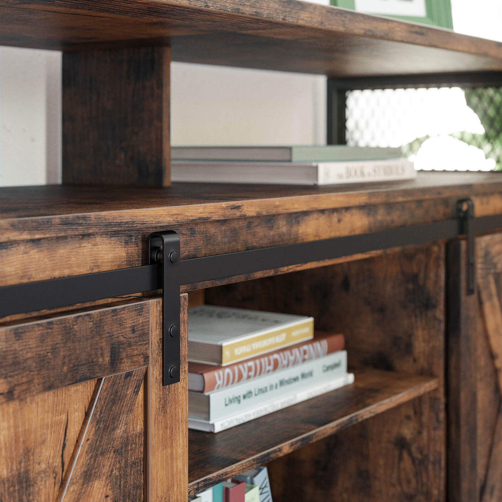 Country-TV-Schrank mit Scheunentüren – Stabiles & geräumiges Design