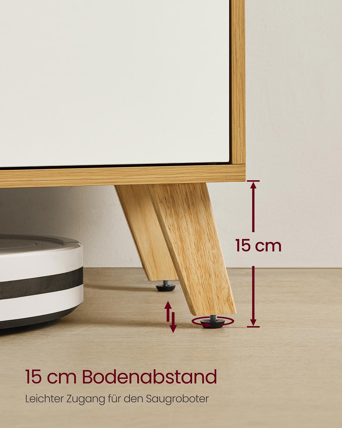 TV-Schrank bis 65 Zoll – skandinavisches Design – mit Stauraum und Kabelmanagement