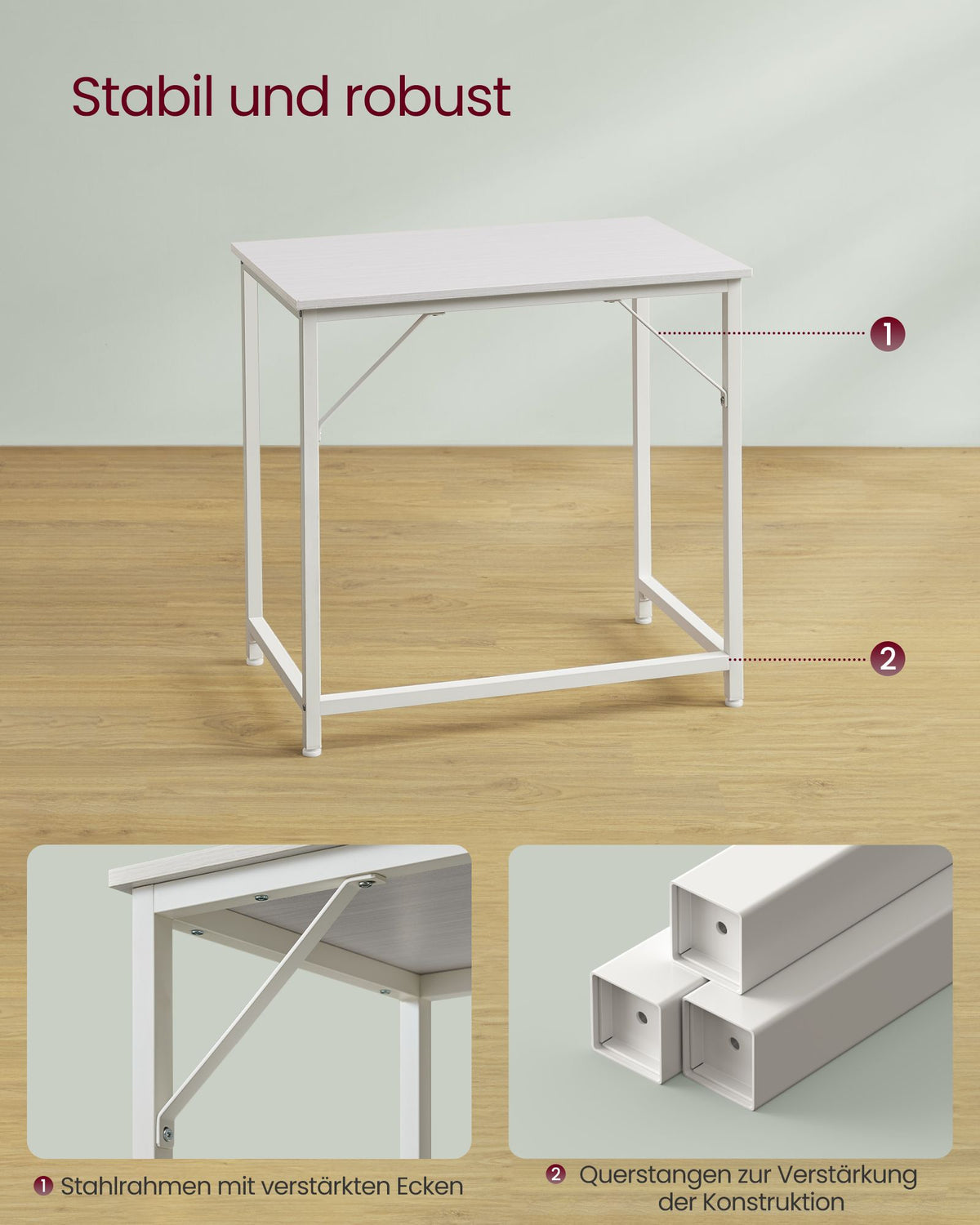 Kompakter Schreibtisch – Modernes Design – Bis zu 50 kg belastbar