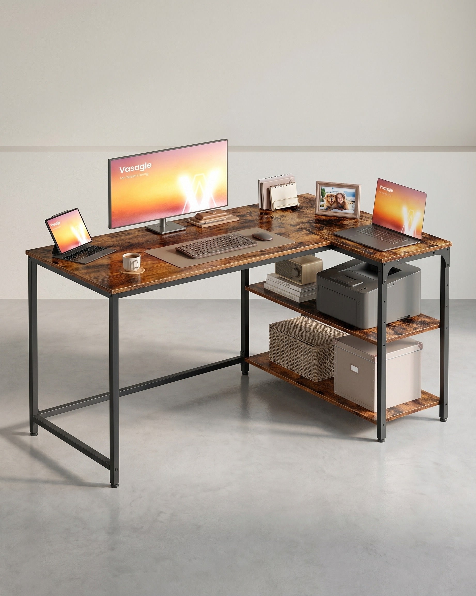 Eckschreibtisch In L-Form - Verstellbar - Für Homeoffice