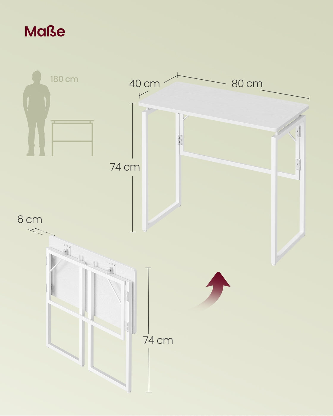 Kleiner Klappschreibtisch - Klappbar - Für Homeoffice Und Kleine Räume