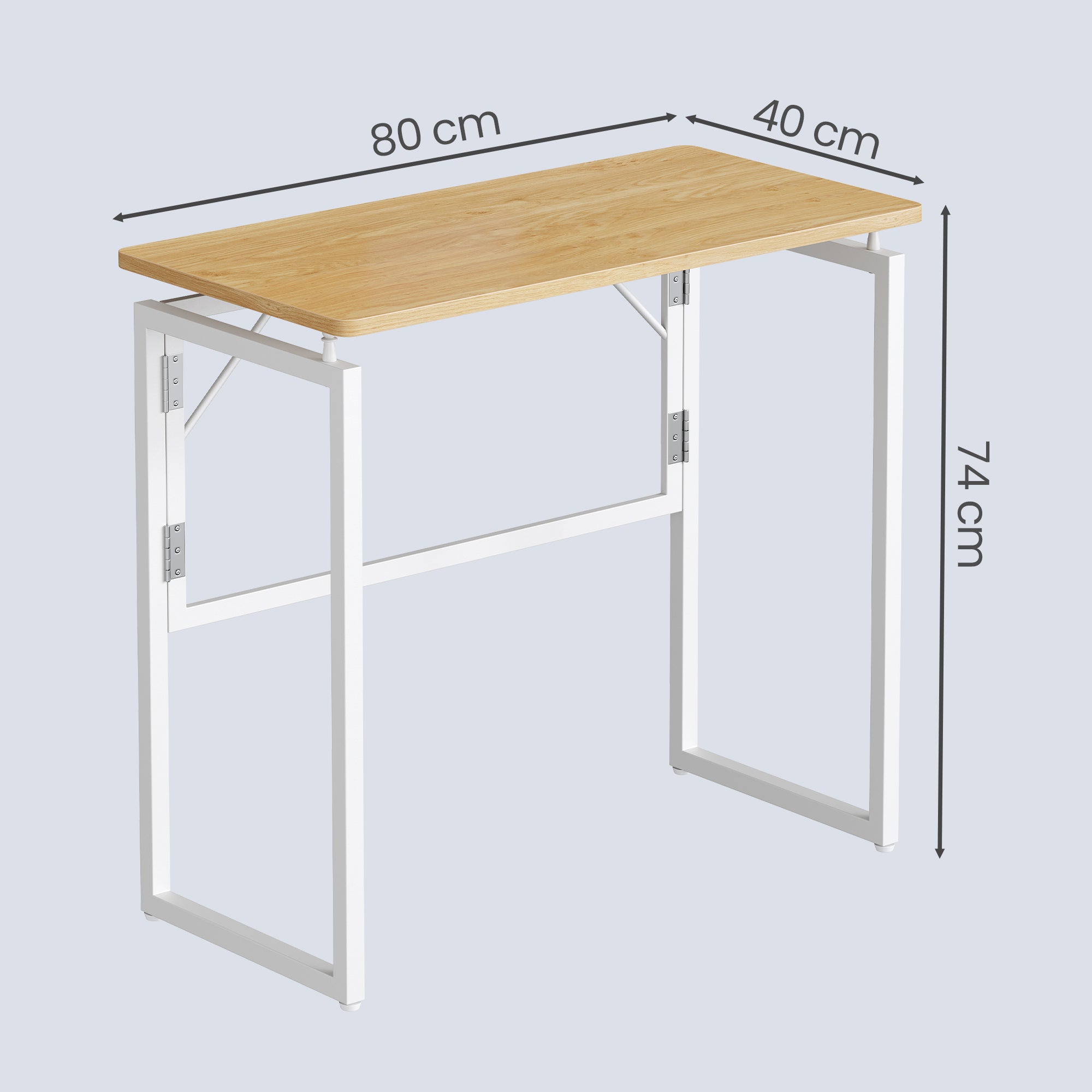 Klappbarer Schreibtisch 80 cm - Computertisch Mit Abgerundeten Ecken - Für Homeoffice