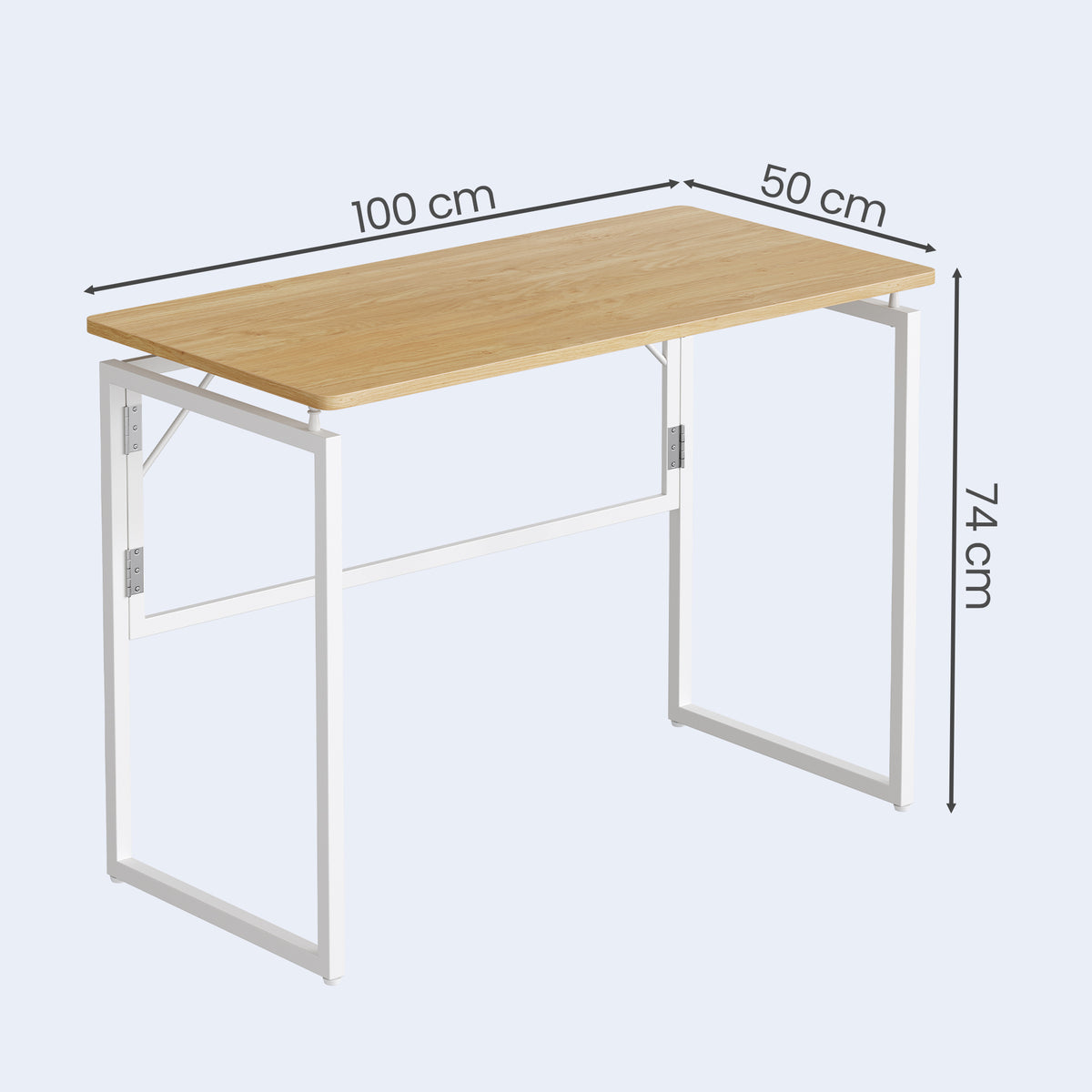 Klappbarer Schreibtisch 100 cm - Computertisch Mit Abgerundeten Ecken - Für Homeoffice