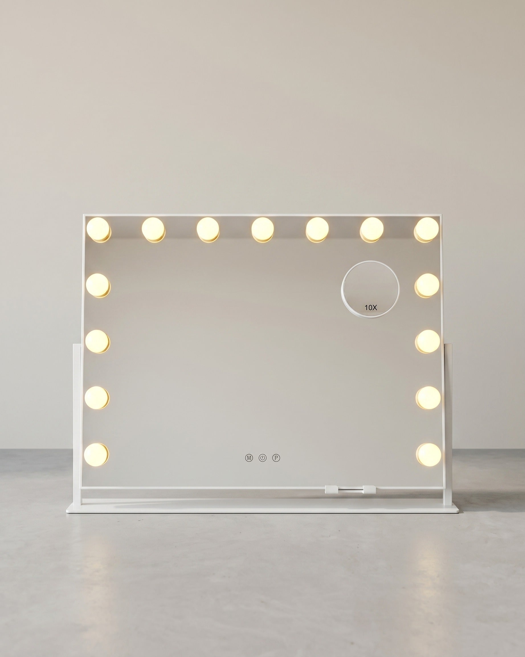 Kosmetikspiegel mit LED-Beleuchtung – 3 Lichtfarben – 360° Drehbar – USB-A & USB-C – 10-fache Vergrößerung