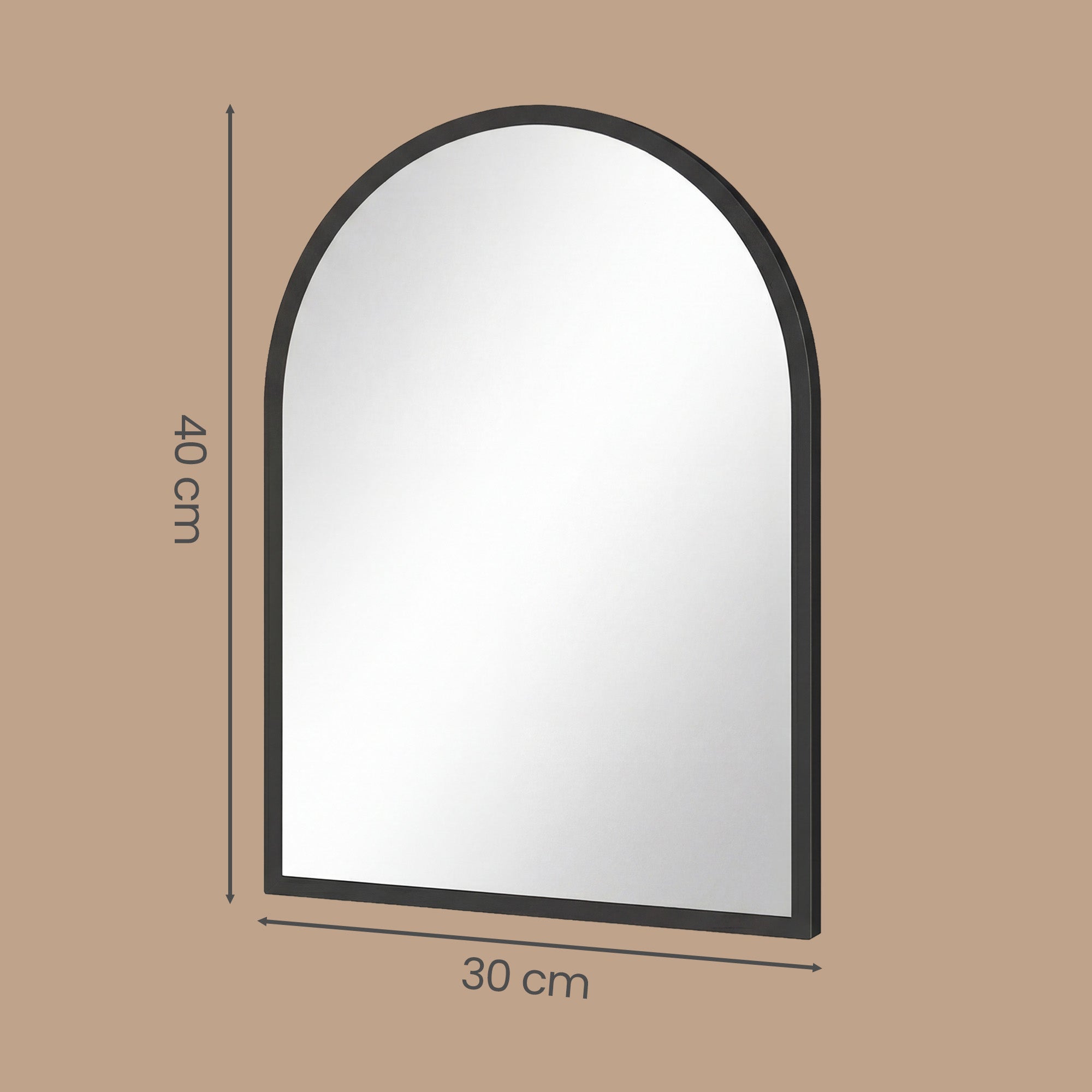 Wandspiegel 40 x 30 cm - Gewölbter Spiegel Mit Aluminiumrahmen - Für Flur Und Badezimmer
