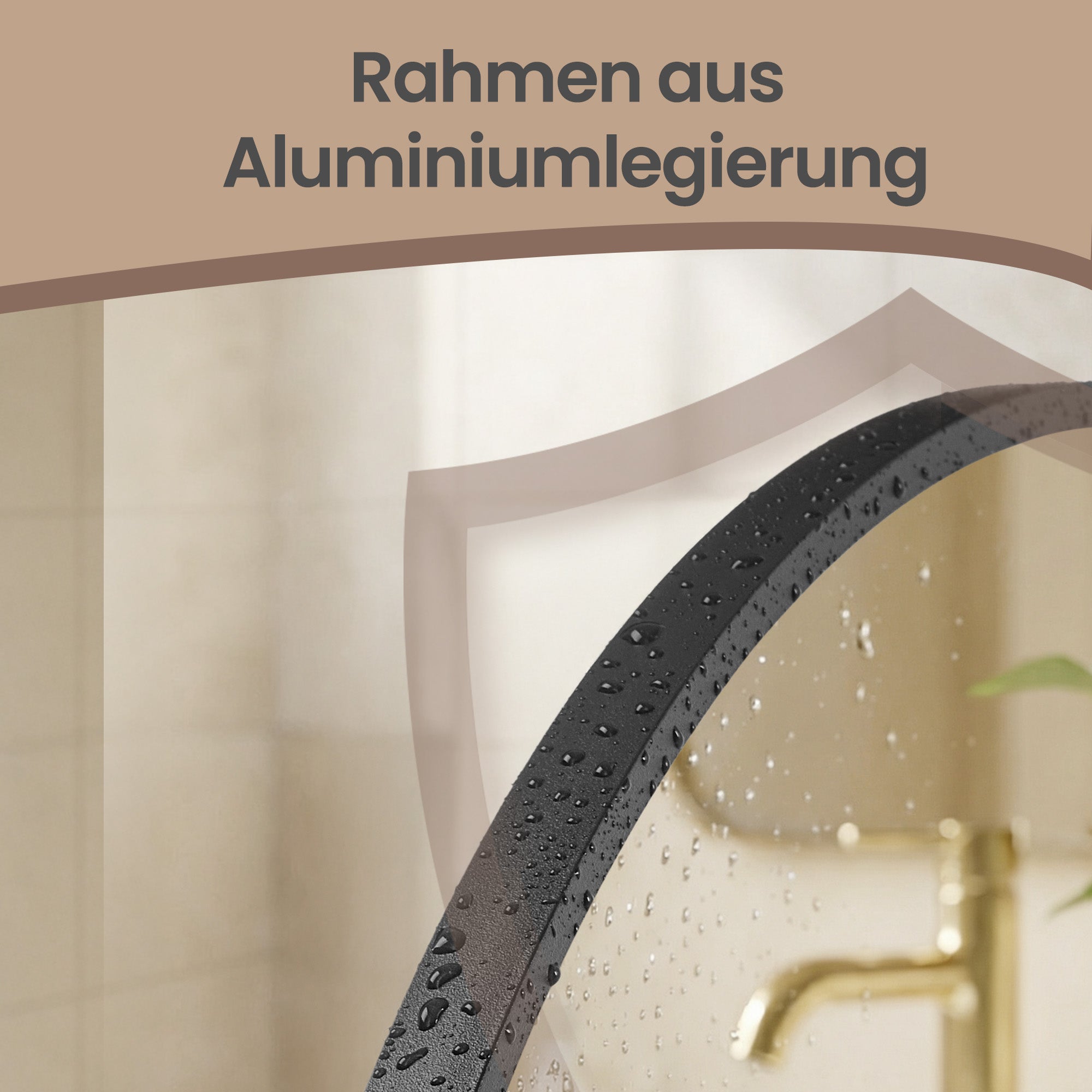 Wandspiegel 40 x 30 cm - Gewölbter Spiegel Mit Aluminiumrahmen - Für Flur Und Badezimmer