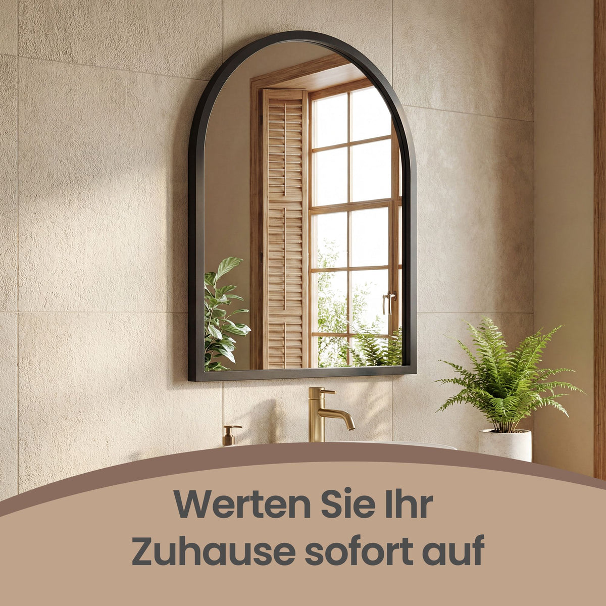 Wandspiegel 40 x 30 cm - Gewölbter Spiegel Mit Aluminiumrahmen - Für Flur Und Badezimmer