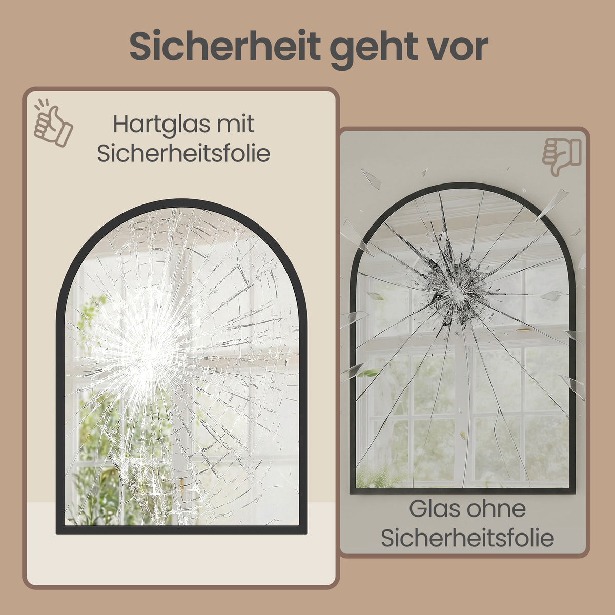 Wandspiegel 40 x 30 cm - Gewölbter Spiegel Mit Aluminiumrahmen - Für Flur Und Badezimmer