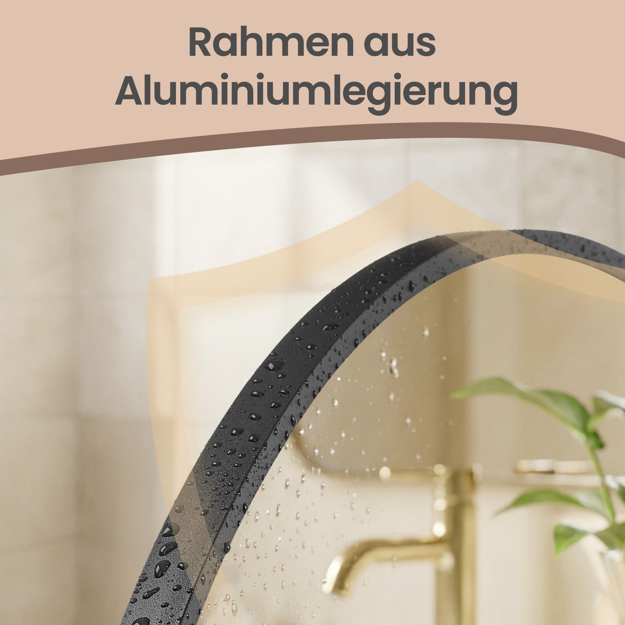 Wandspiegel 81 x 61 cm - Gewölbter Spiegel Mit Aluminiumrahmen - Für Wohnzimmer Und Badezimmer
