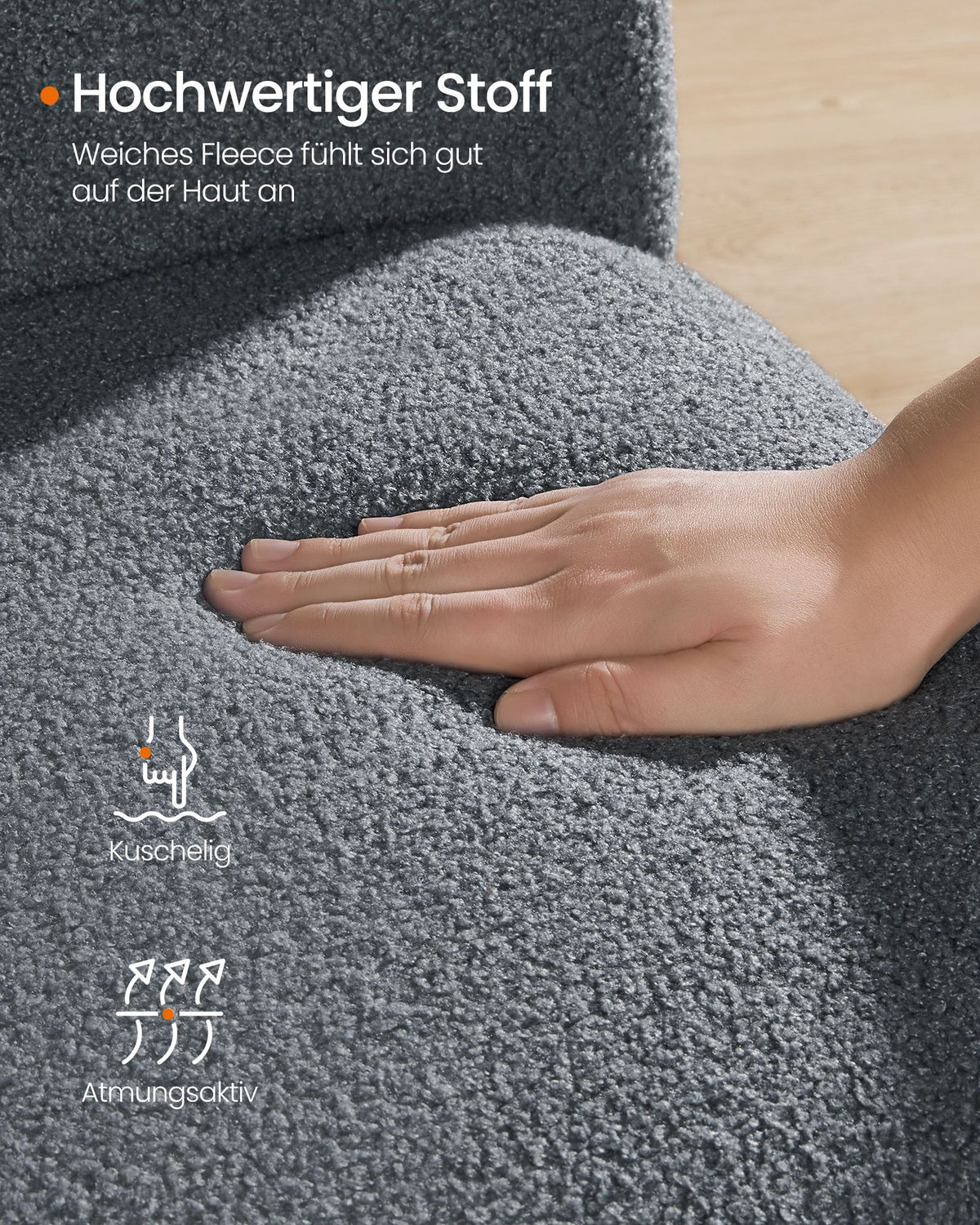 Schaukelstuhl – Bequemer Sessel mit Fleece-Polsterung