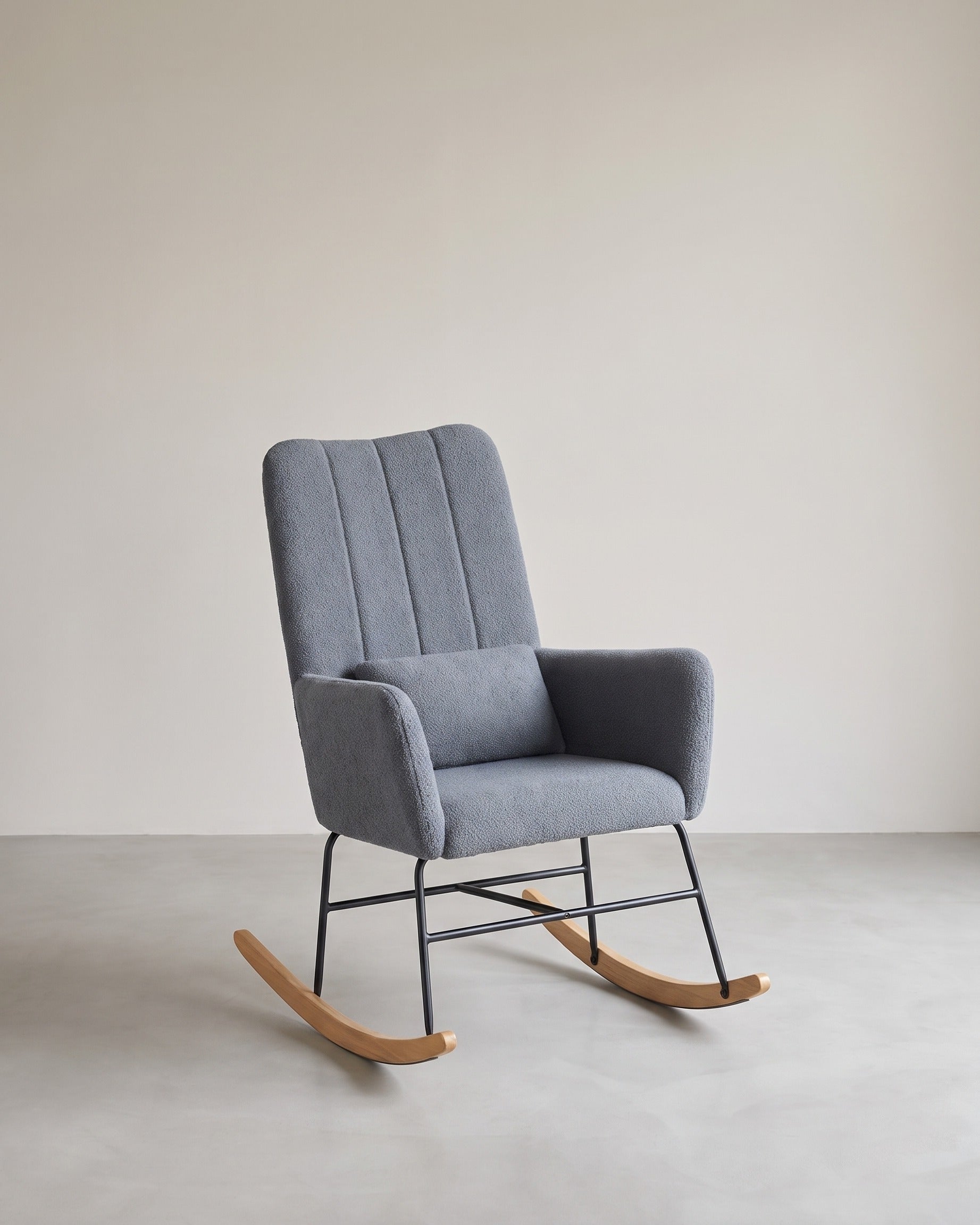 Schaukelstuhl – Bequemer Sessel mit Fleece-Polsterung – Grau