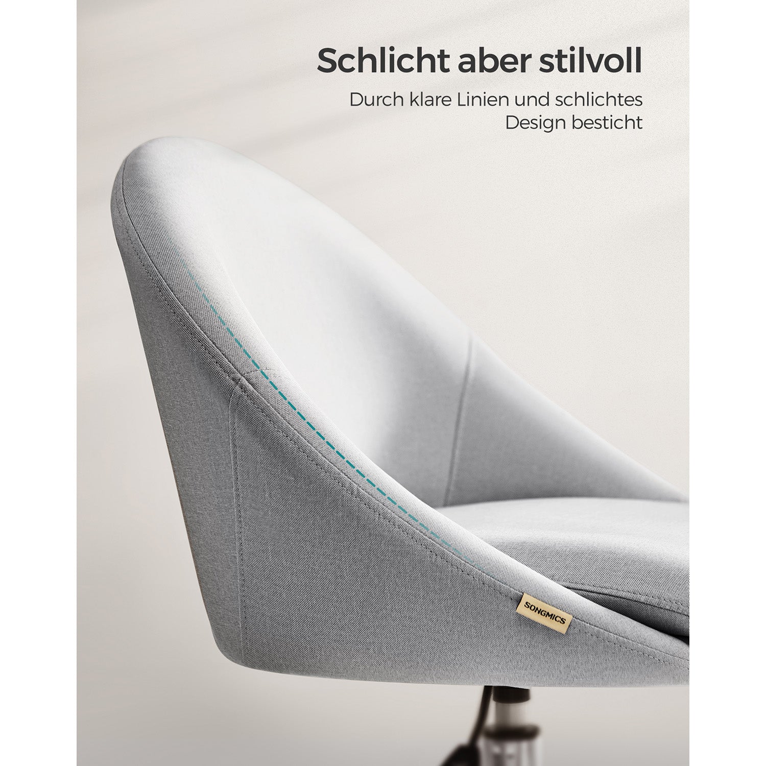 Drehstuhl ohne Armlehnen - Kompakter Bürostuhl - 360° verstellbarer Stuhl