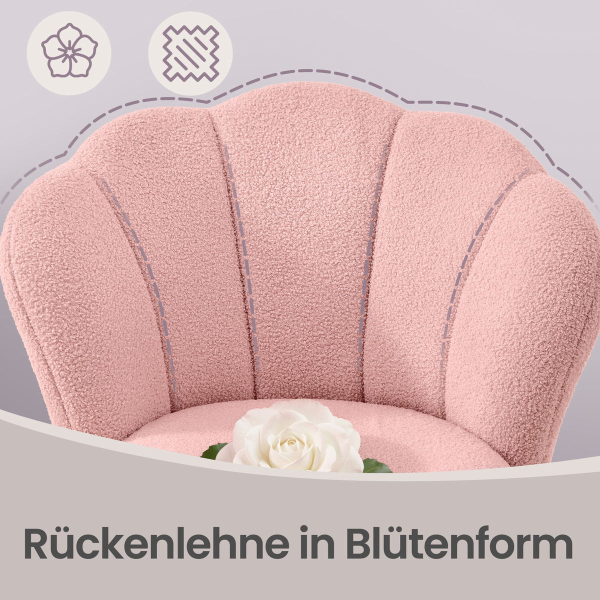 Drehbarer Schminkstuhl - Höhenverstellbar Mit Gepolsterter Rückenlehne - Für Schlafzimmer