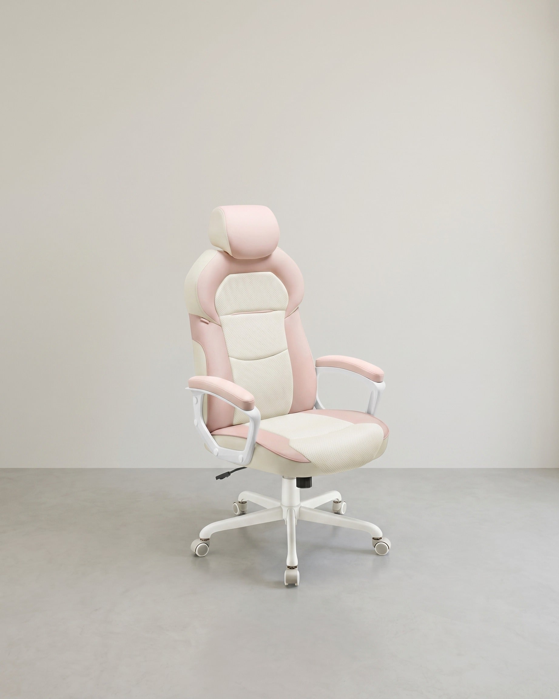 Ergonomischer Bürostuhl mit verstellbarer Kopfstütze – Atmungsaktiv, komfortabel und langlebig – Rosa