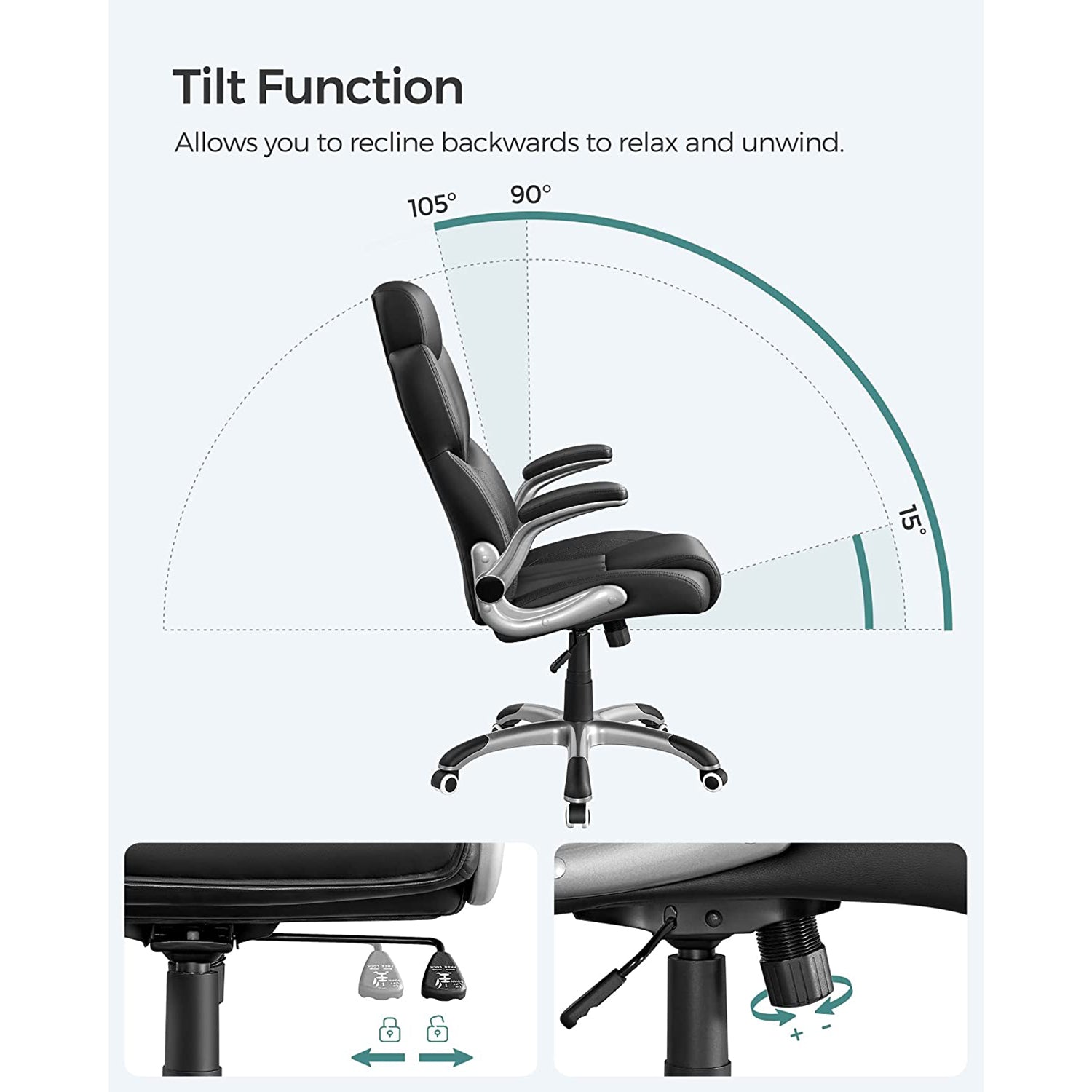 Ergonomischer Regiestuhl - Bürostuhl Leder - Belastbar bis 150 kg