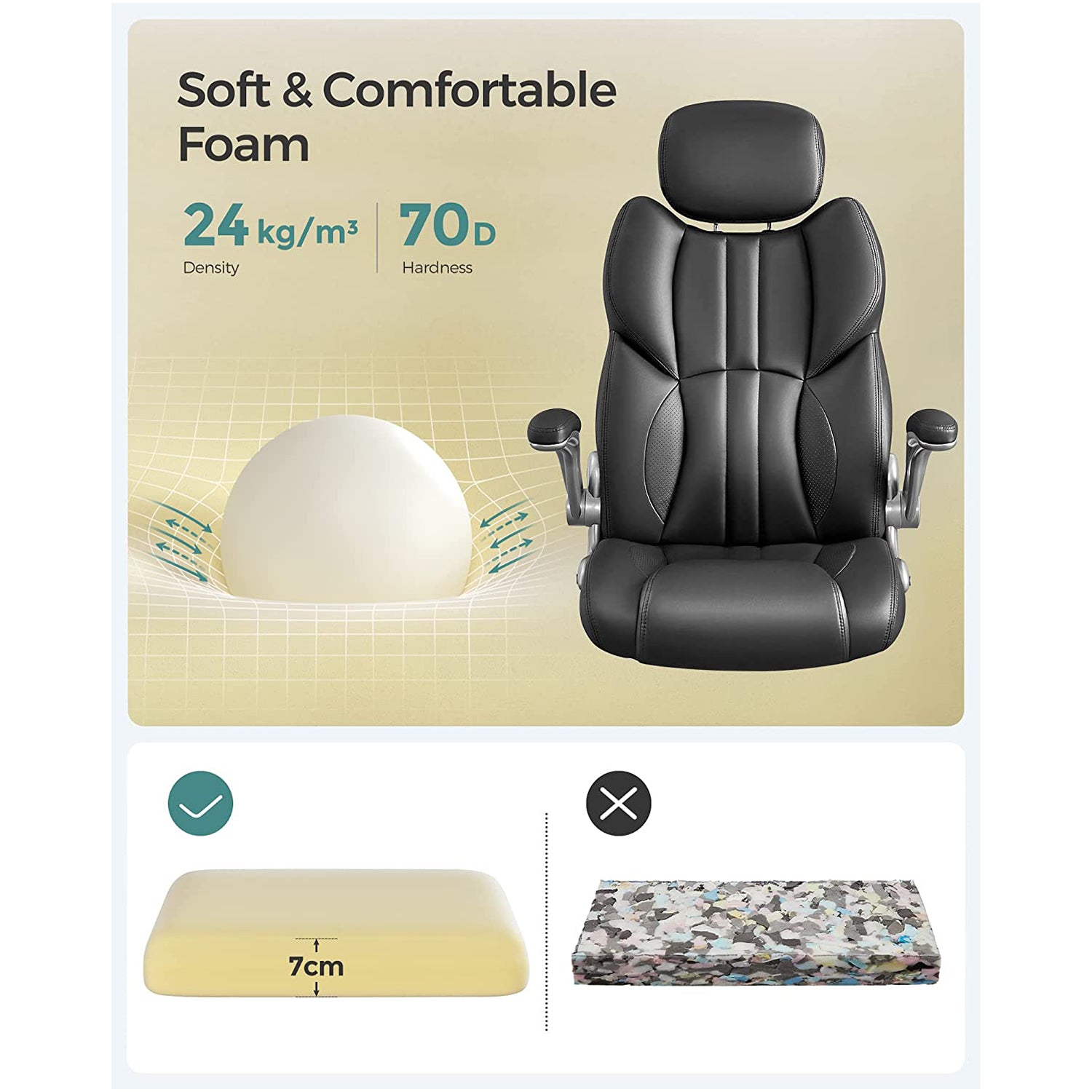 Ergonomischer Regiestuhl - Bürostuhl Leder - Belastbar bis 150 kg