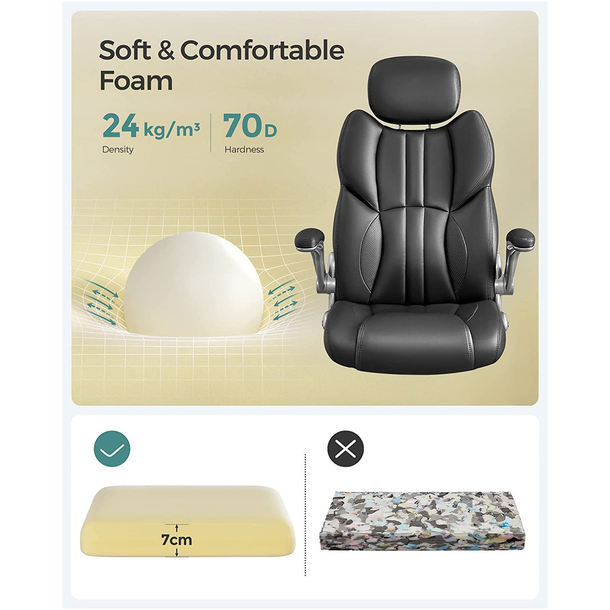 Ergonomischer Regiestuhl - Bürostuhl Leder - Belastbar bis 150 kg