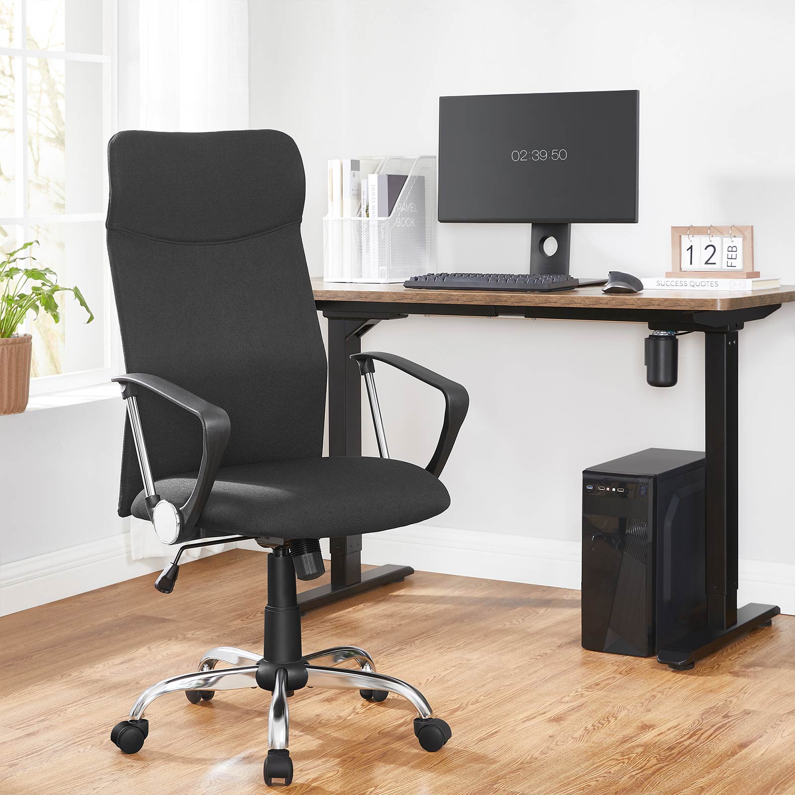 Ergonomischer Bürostuhl – bequeme Stoffpolsterung – verstellbar