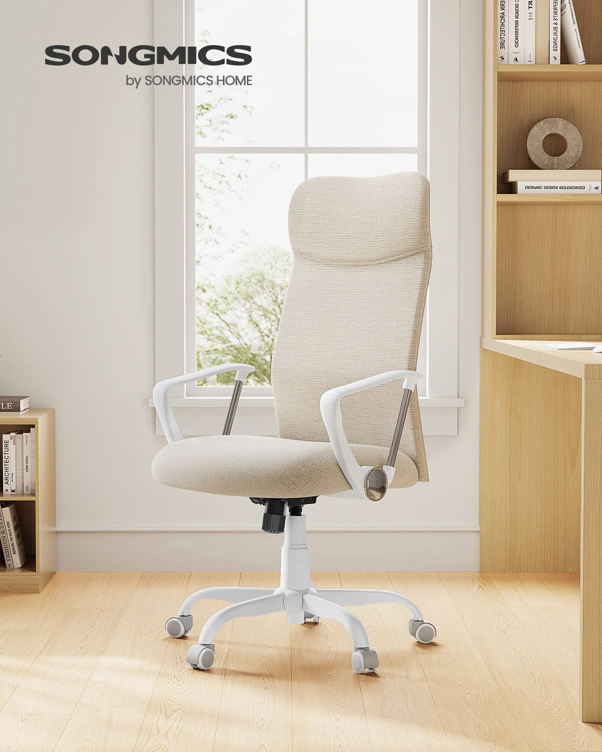 Ergonomischer Bürostuhl – bequeme Stoffpolsterung – verstellbar