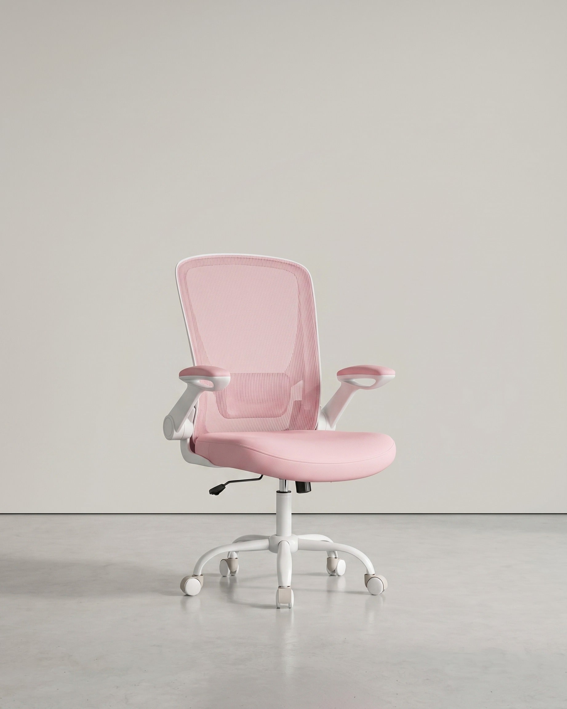 Bürostuhl mit verstellbaren Armlehnen – Ergonomisches Design – Netzrückenlehne – Rosa