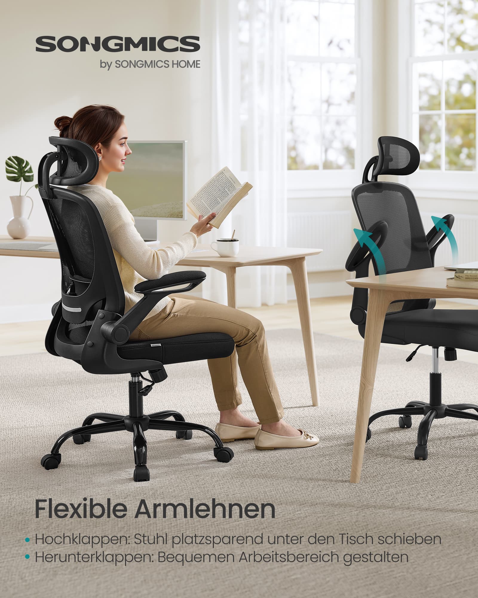 Ergonomischer Bürostuhl mit Kopfstütze – Komfort und Unterstützung