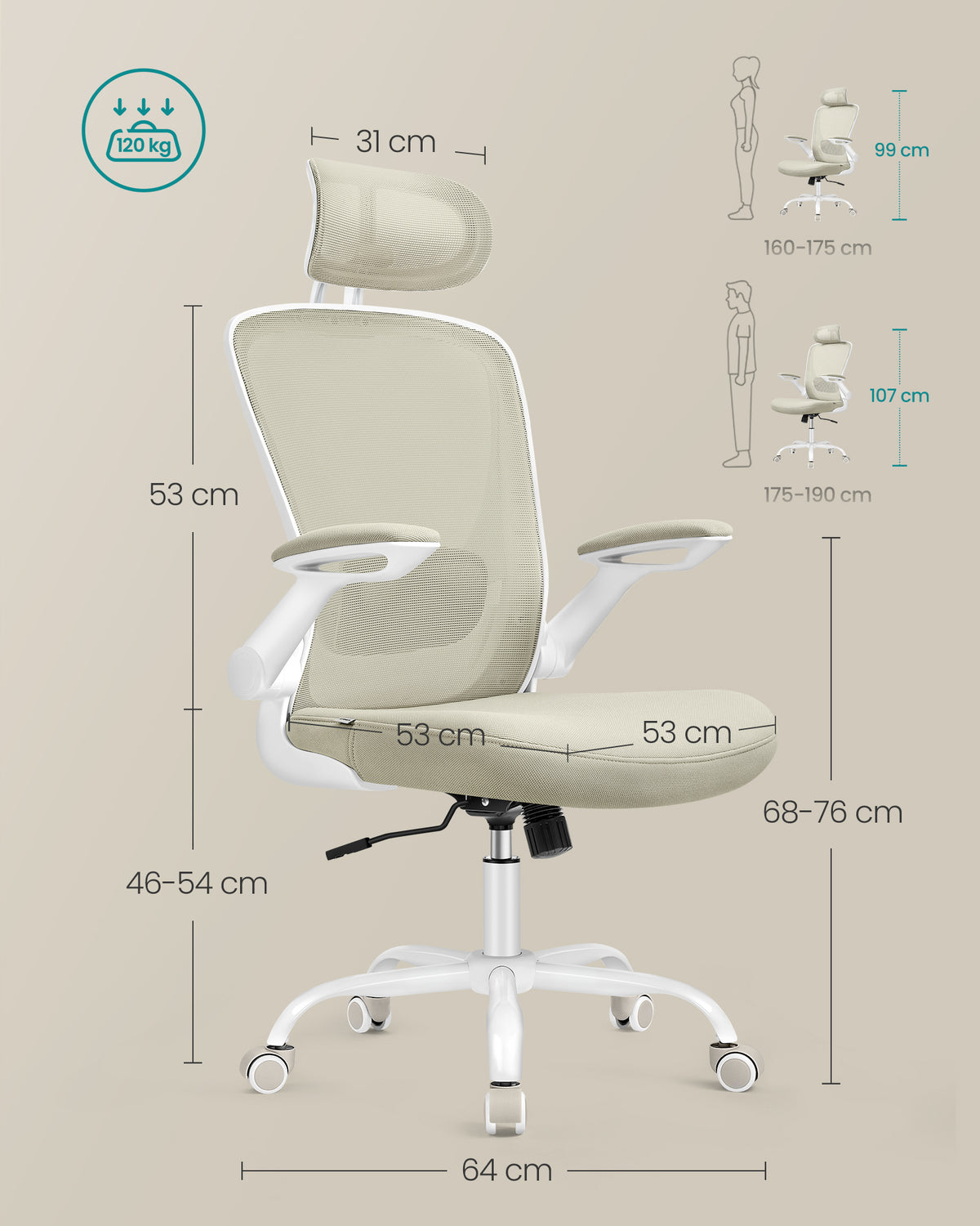 Ergonomischer Bürostuhl mit Kopfstütze – Komfort und Unterstützung