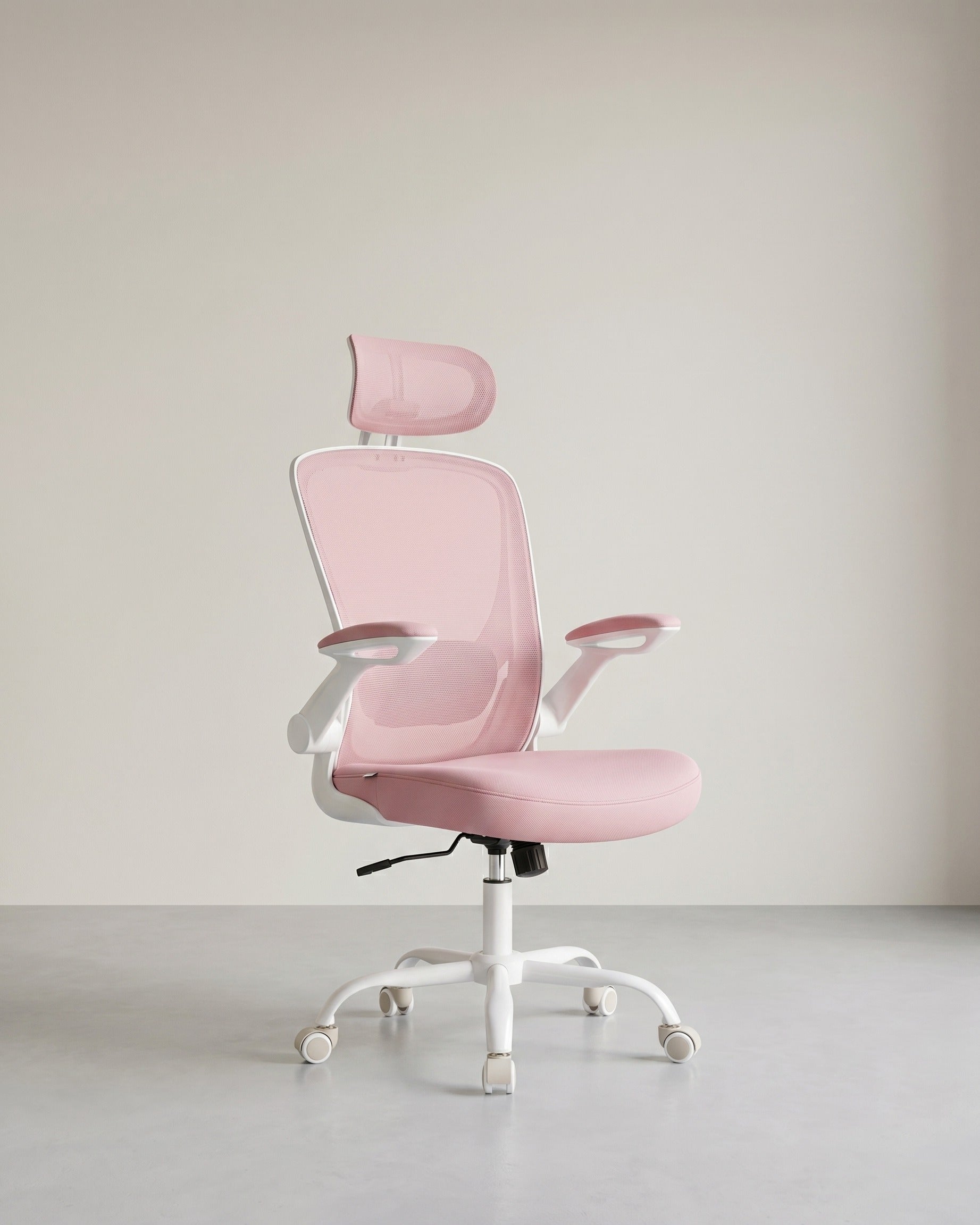Ergonomischer Bürostuhl mit Kopfstütze – Komfort und Unterstützung – Rosa