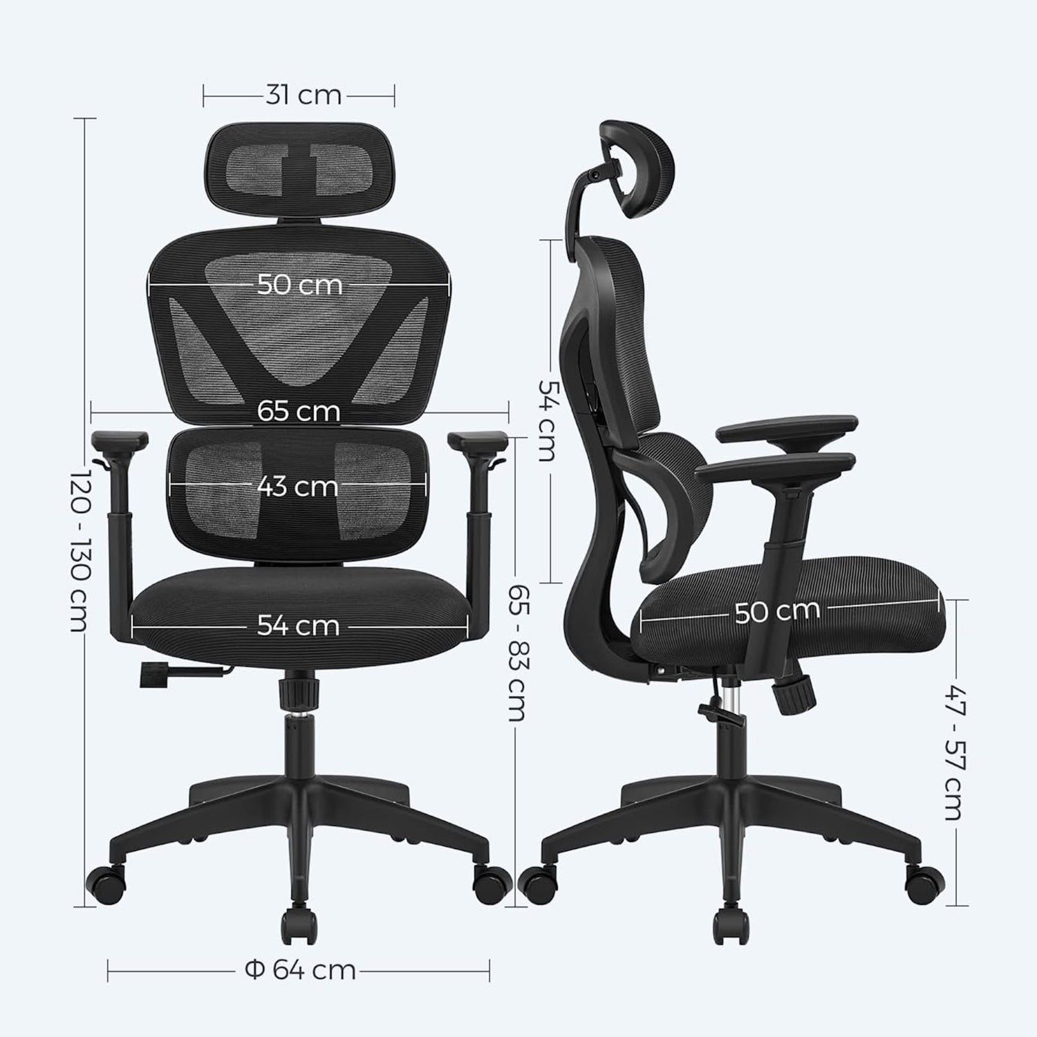 Ergonomischer Bürostuhl - Bürostuhl mit Netzrückenlehne - Atmungsaktiv