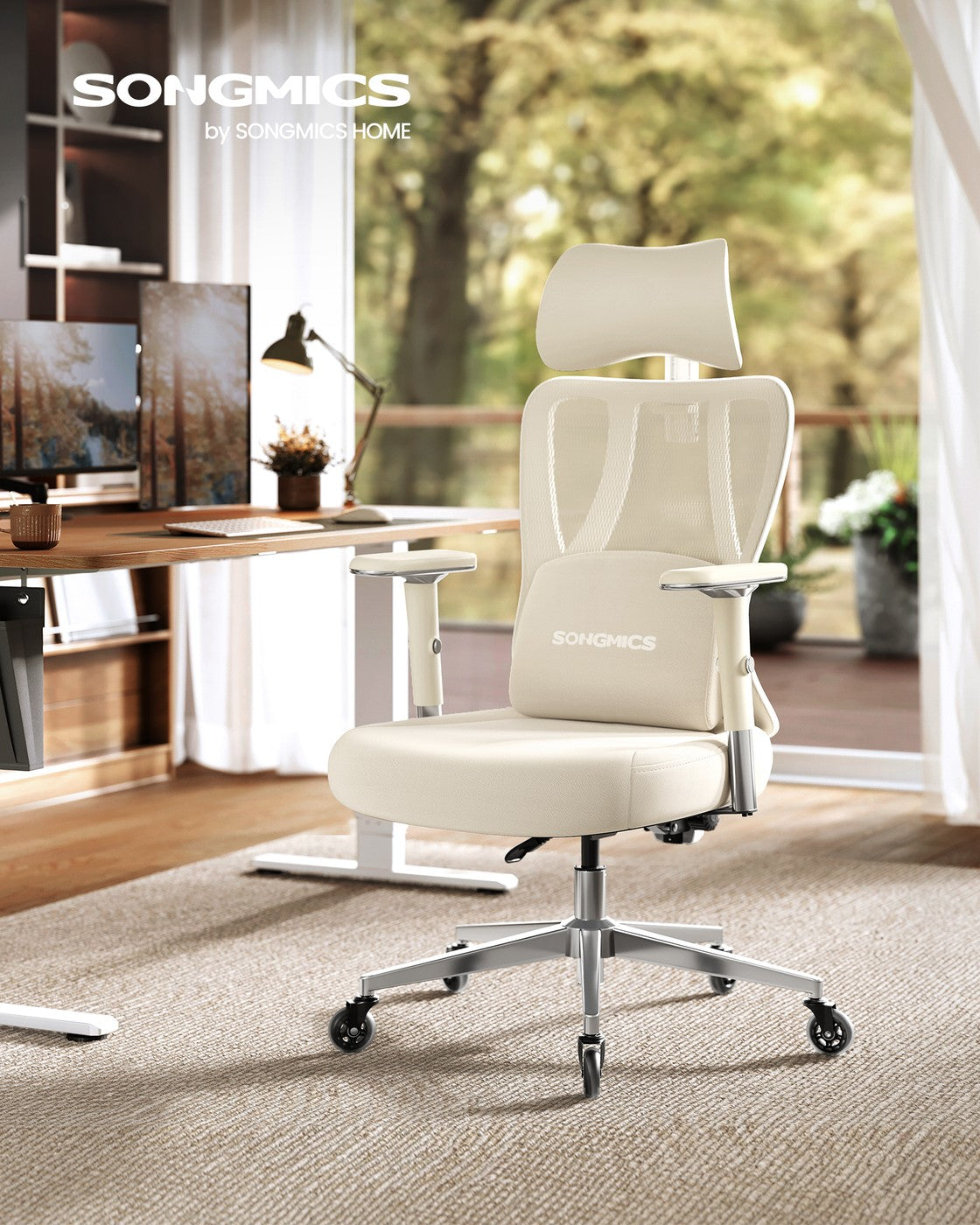 Bürostuhl - Ergonomisch - Verstellbare Lendenstütze Und Kopfstütze - Bis 150 kg