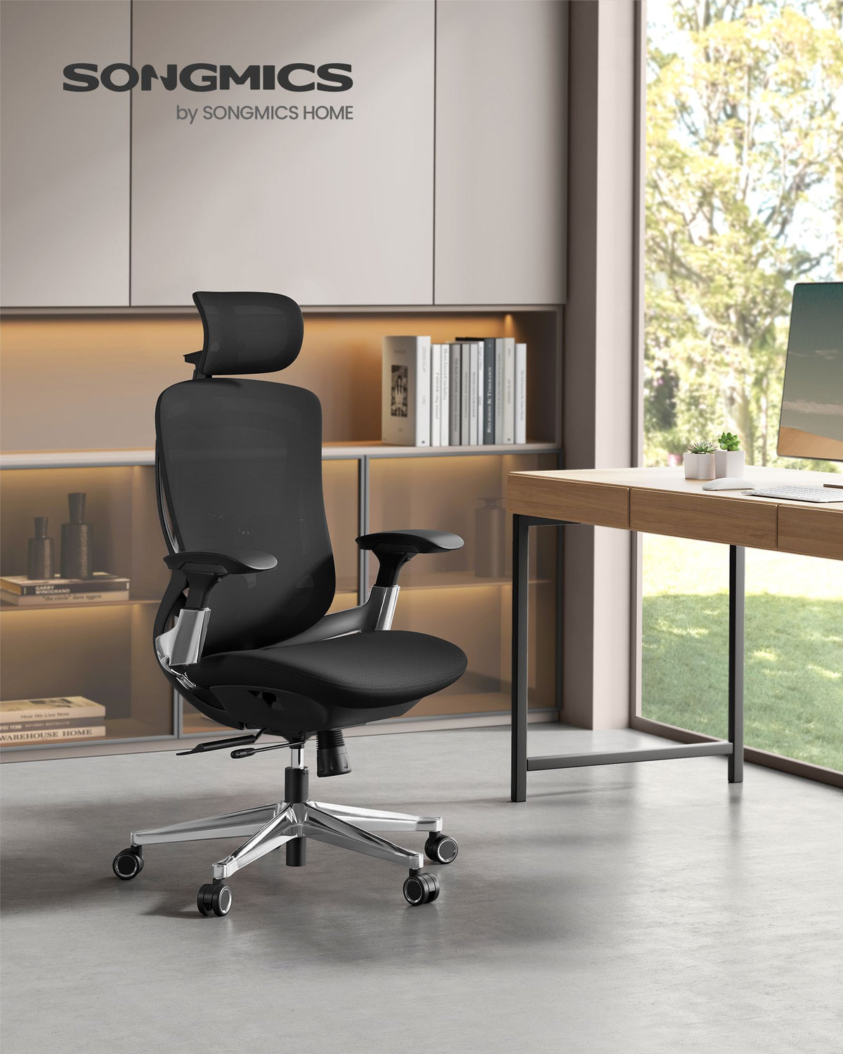Ergonomischer Bürostuhl Ergo Elite 2.0 – stufenlos verstellbar – 6-teilige TPR-Lendenwirbelstütze – Tragkraft bis 150 kg