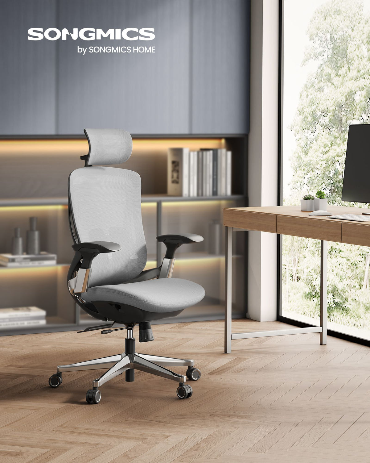Ergonomischer Bürostuhl Ergo Elite 2.0 – stufenlos verstellbar – 6-teilige TPR-Lendenwirbelstütze – Tragkraft bis 150 kg