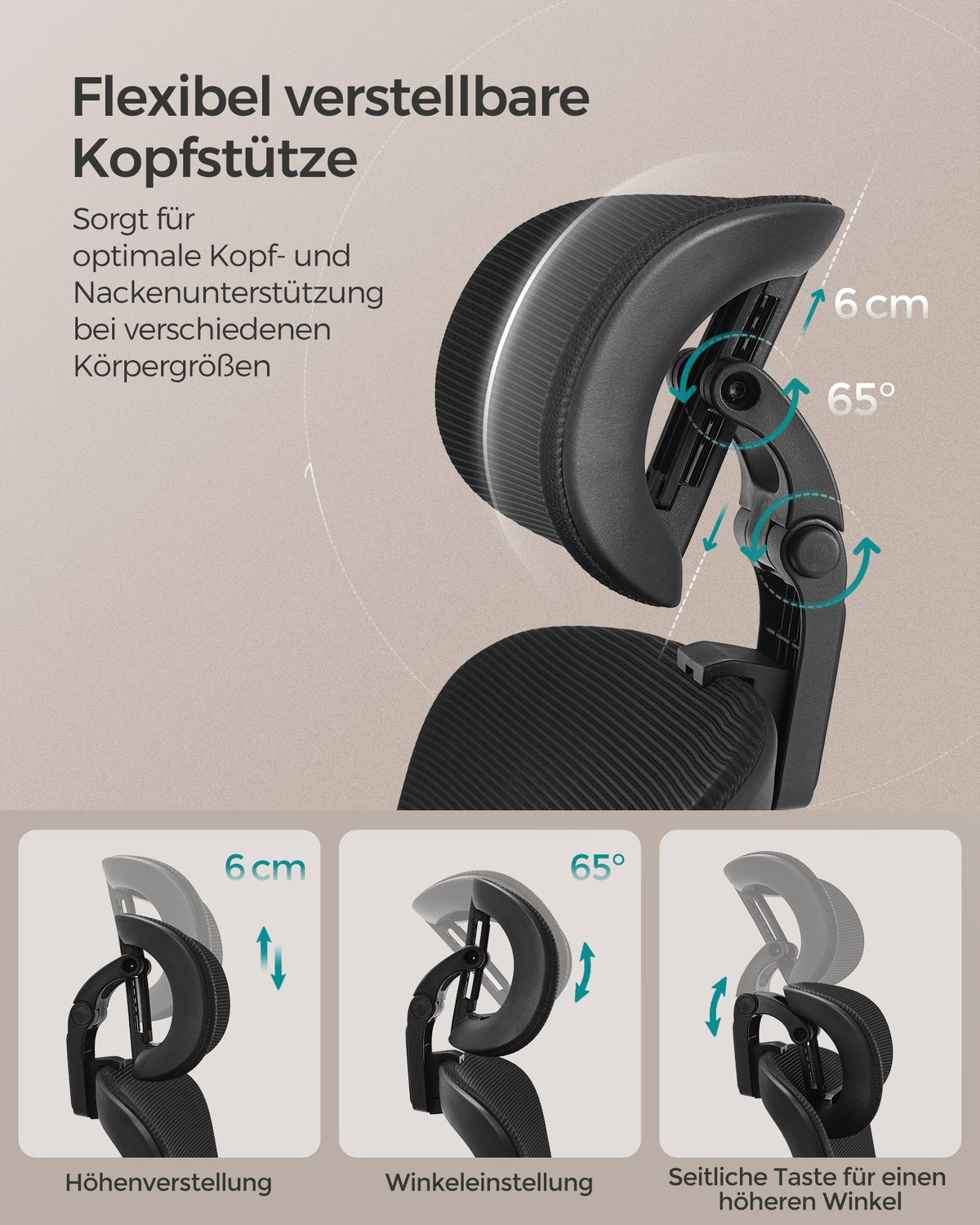 Vollständig verstellbarer Bürostuhl – ergonomischer Bürostuhl – Bürostuhl – verstellbare Rückenlehne