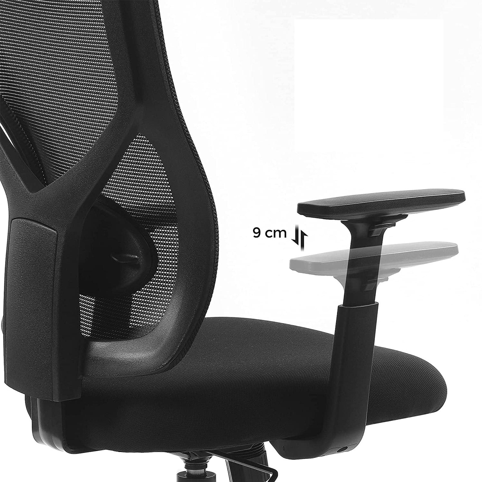Bürostuhl - Ergonomischer Bürostuhl mit Wippmechanismus - Verstellbare Armlehnen - Netzgewebe
