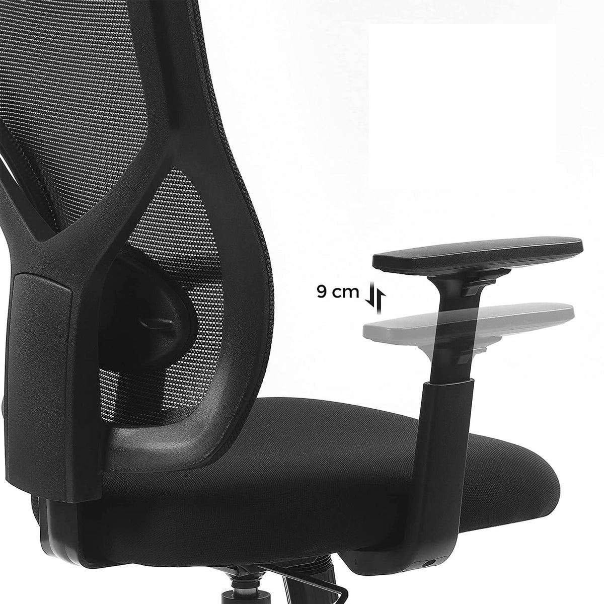 Bürostuhl - Ergonomischer Bürostuhl mit Wippmechanismus - Verstellbare Armlehnen - Netzgewebe