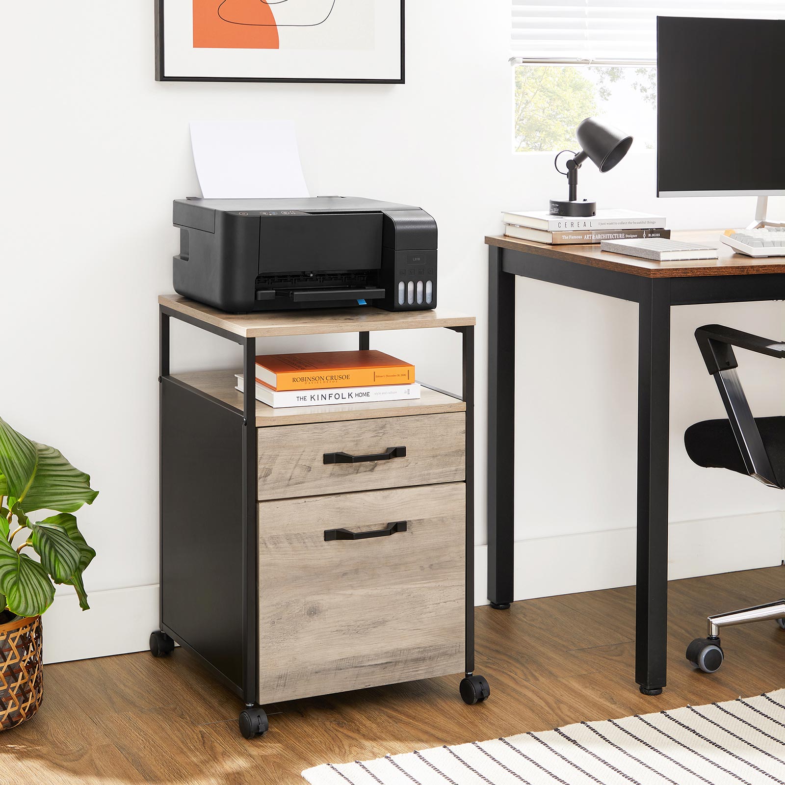 Schubladenelement auf Rollen - mit 2 Schubladen - Home Office