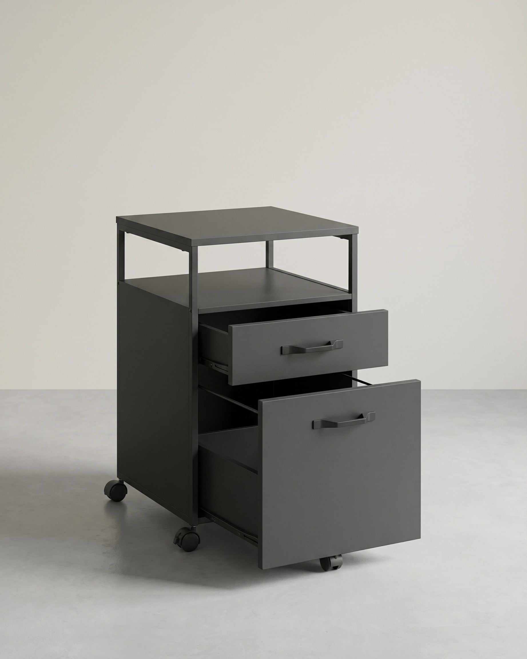 Schubladenelement auf Rollen - mit 2 Schubladen - Home Office – Schwarz