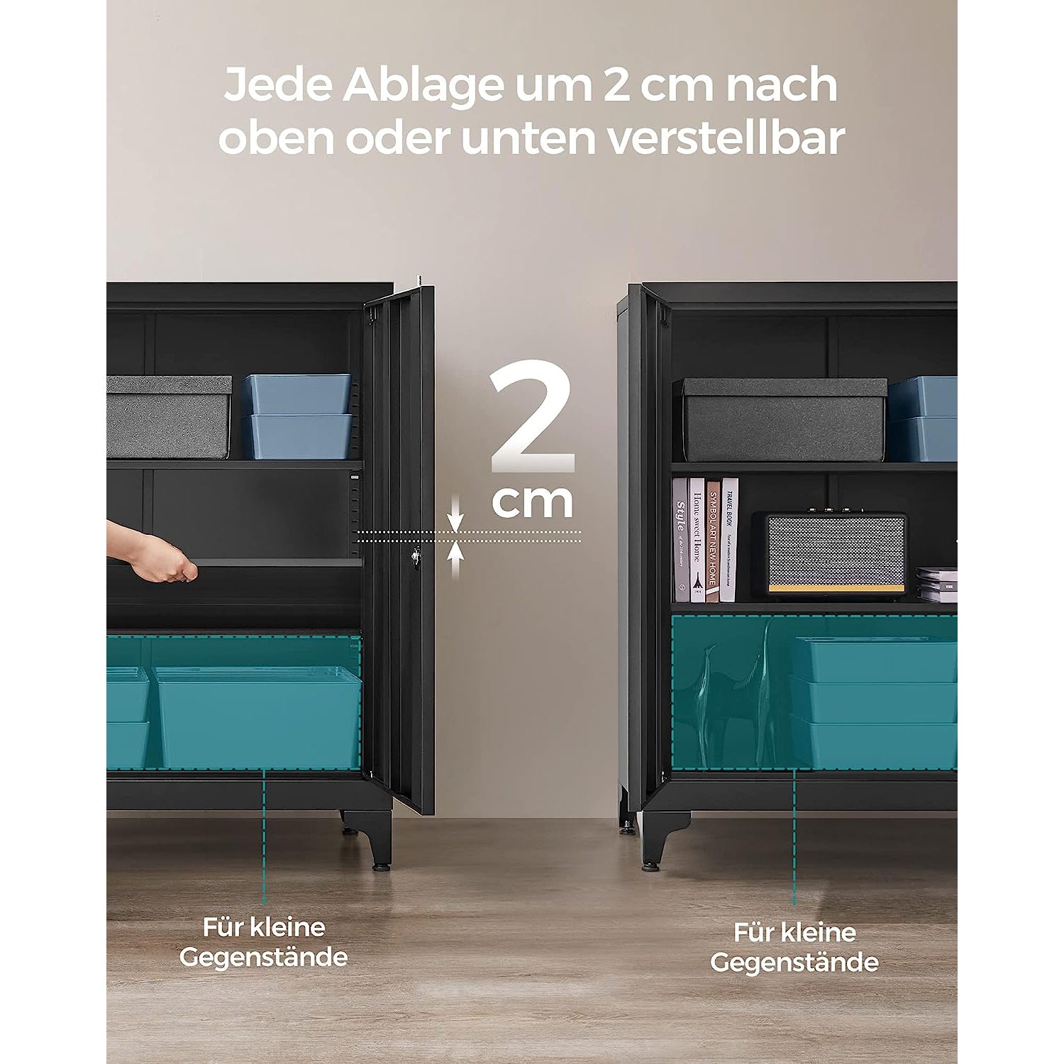Aufbewahrungsschrank multifunktional – mit verstellbaren Böden – Aktenschrank