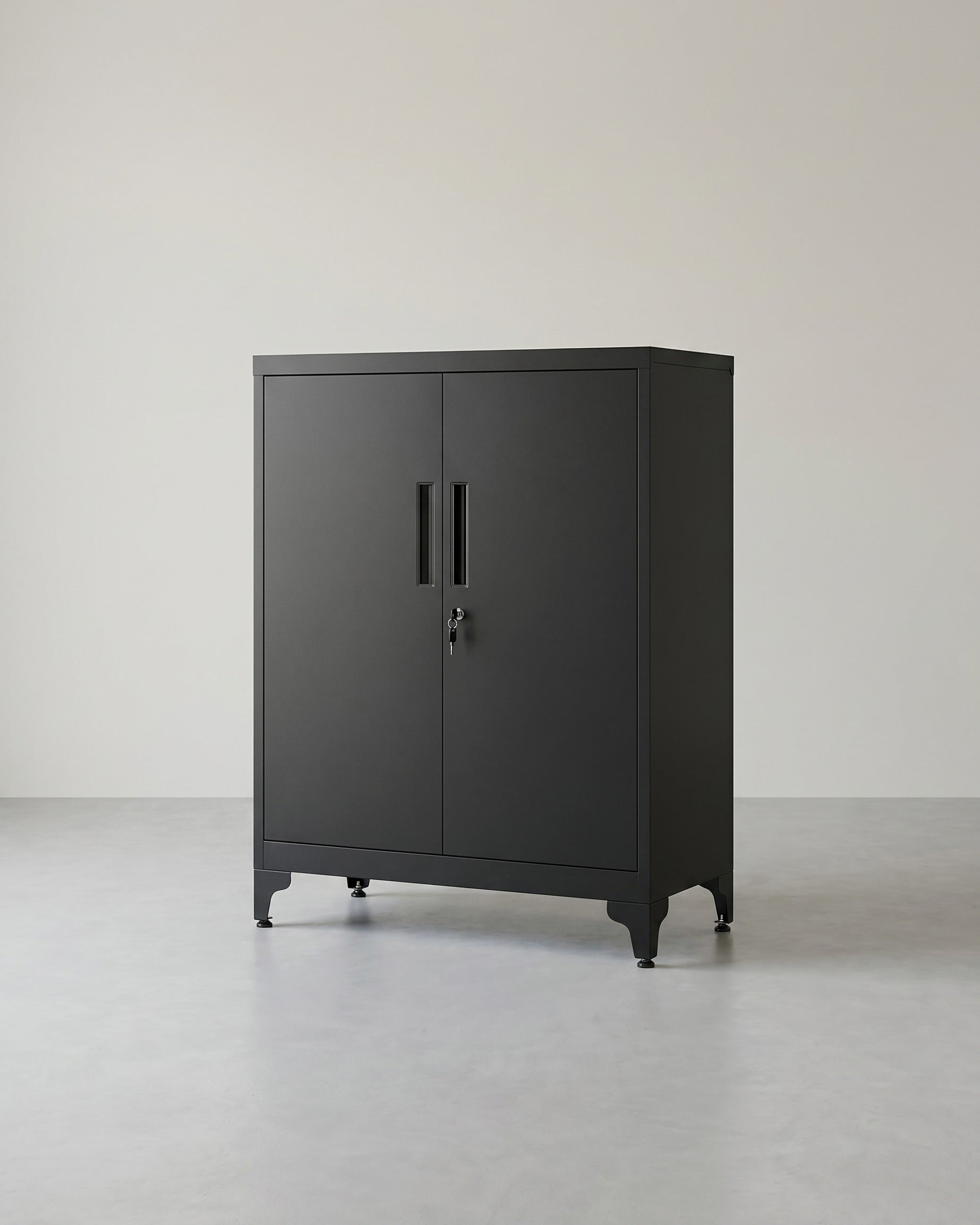Multifunktionaler Lagerschrank mit verstellbaren Regalen - Archivschrank – Schwarz