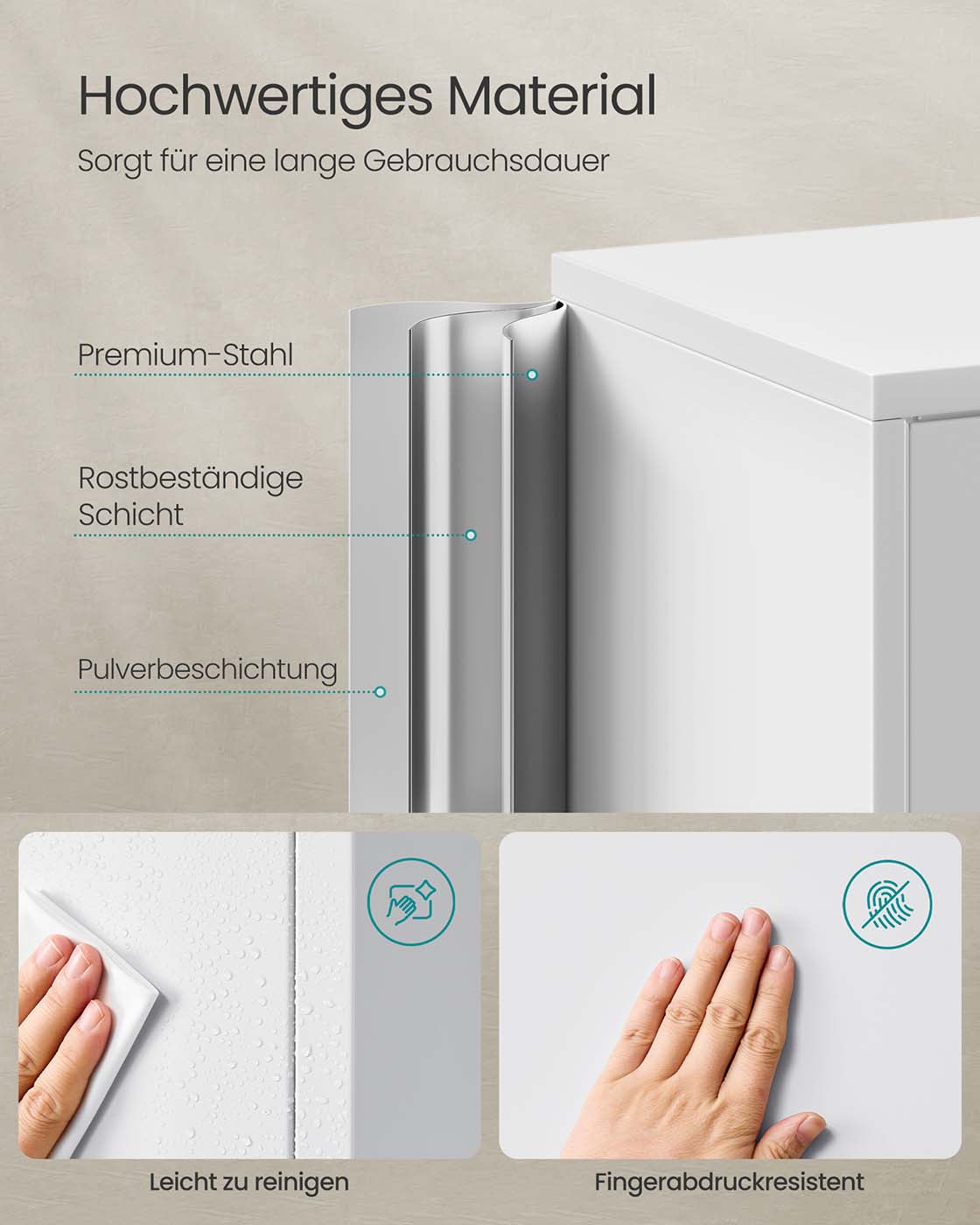 Aktenschrank aus Metall – 180 cm hoch – 5 Ebenen mit Türen – verstellbare Böden & Schloss – Tragkraft bis 125 kg