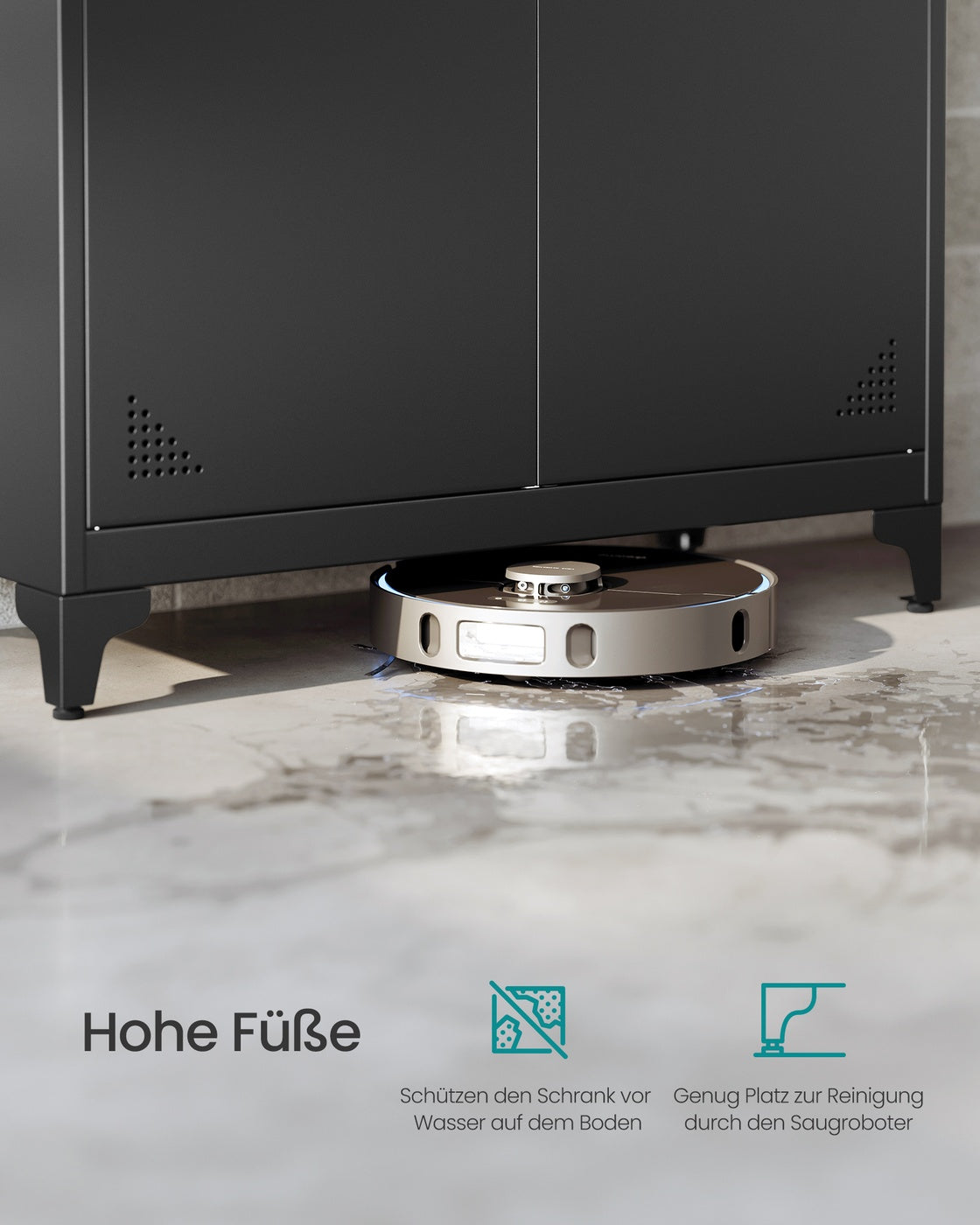 Stahlschrank – Mit Kleiderstange und Regalböden – Abschließbar – Multifunktionaler Schrank