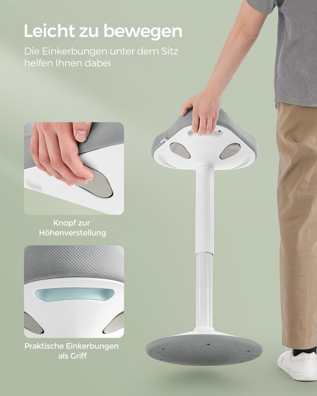 Ergonomischer Sattelhocker – Verstellbares Stahlgestell – Bequemer und aktiver Sitzkomfort