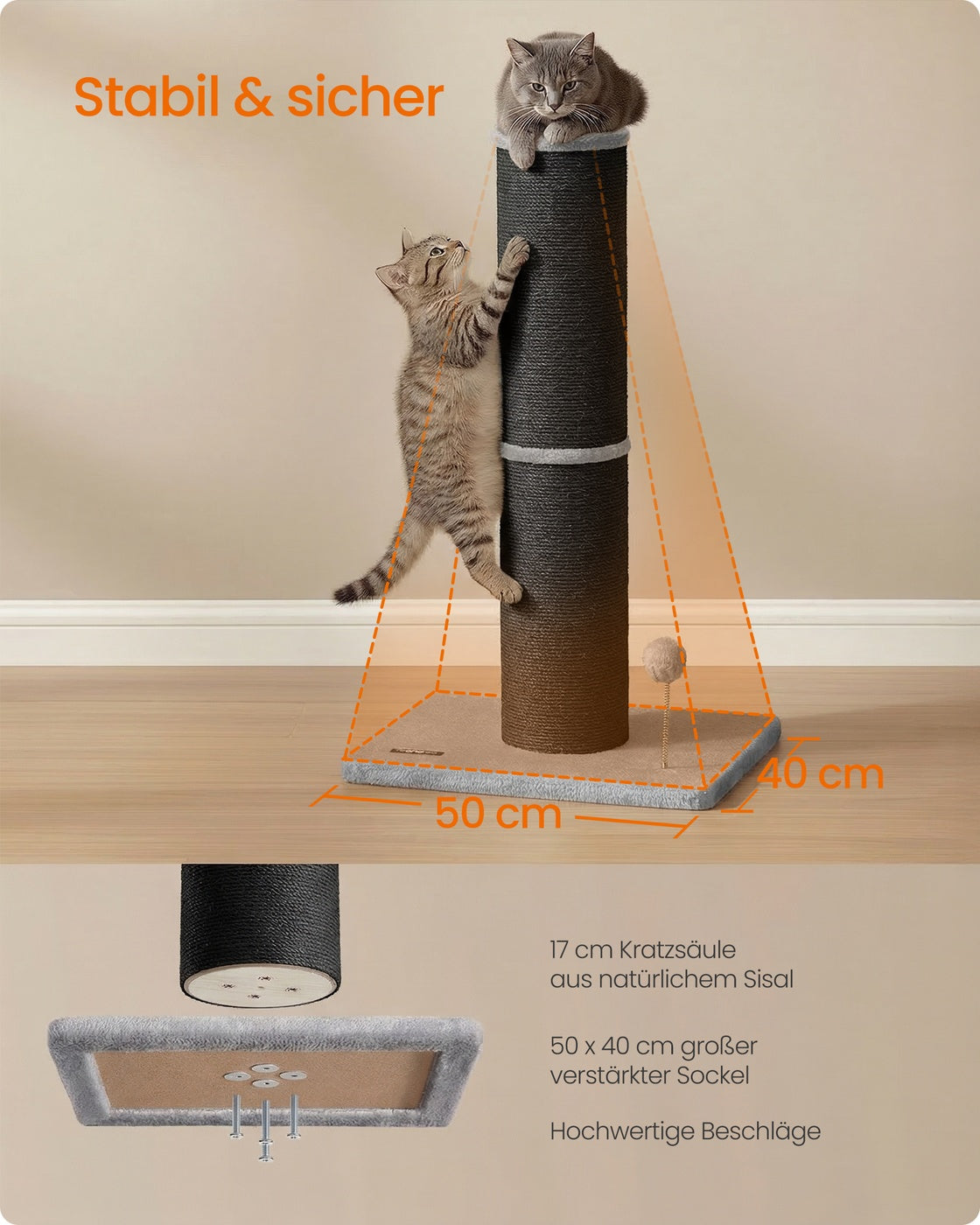XXL Kratzbaum Mit Sisalstamm Für Katzen