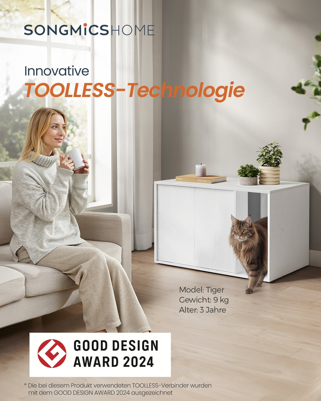 Katzentoilette mit Push-to-Open-Türen - Katzenhaus