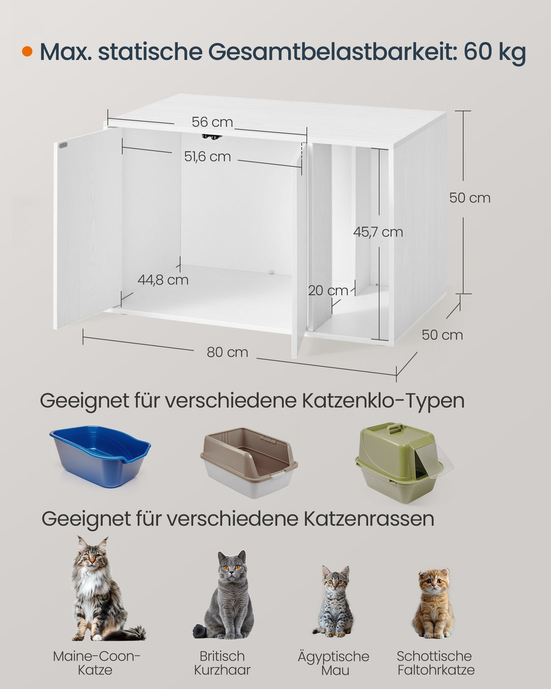 Katzentoilette mit Push-to-Open-Türen - Katzenhaus