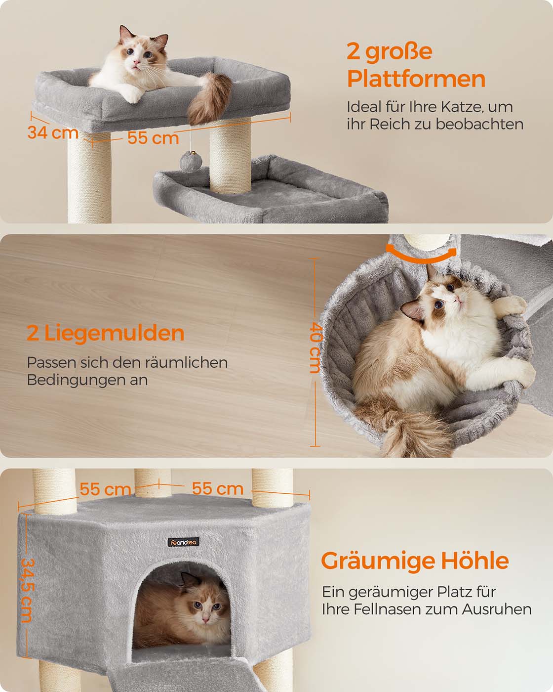 Katzenkratzbaum – XXL-Kratzmöbel mit 13 Kratzstämmen – 187 cm hoch